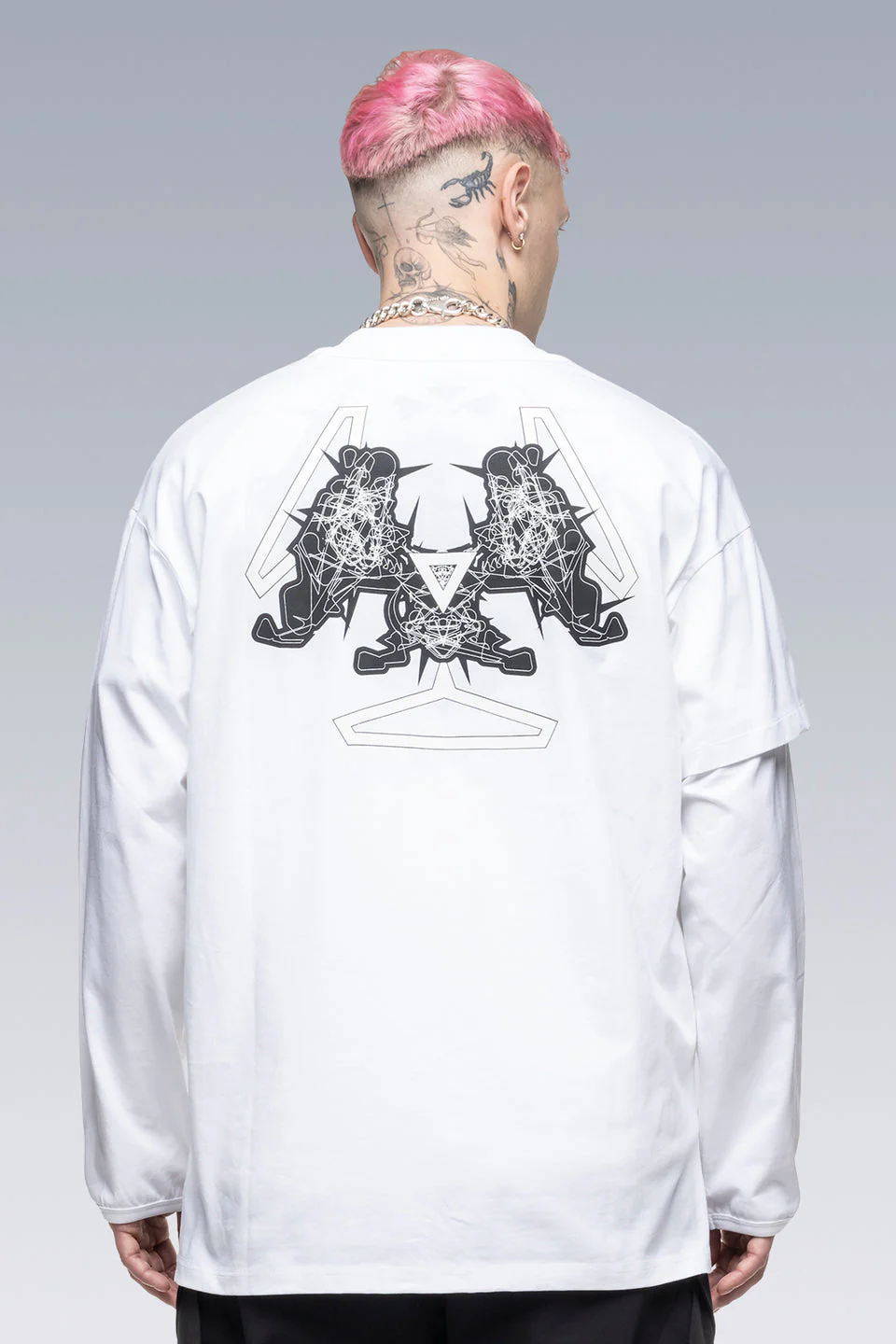 S29-PR-A 100% Organic Cotton Long Sleeve T-shirt - White - Image 2