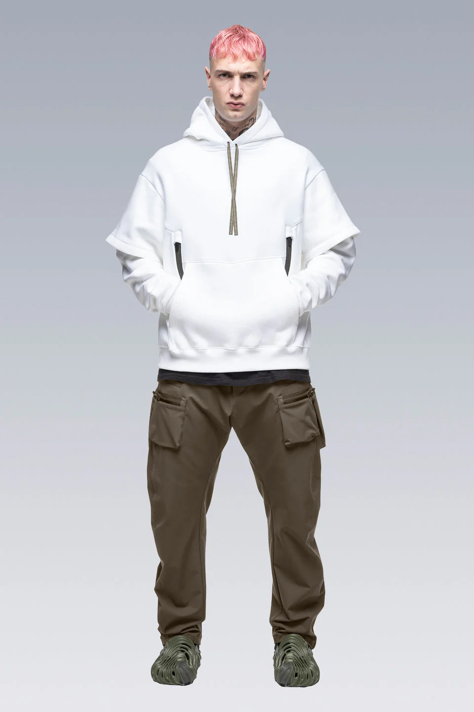 S34-PR Organic Cotton Hooded Sweatshirt - White - Image 3