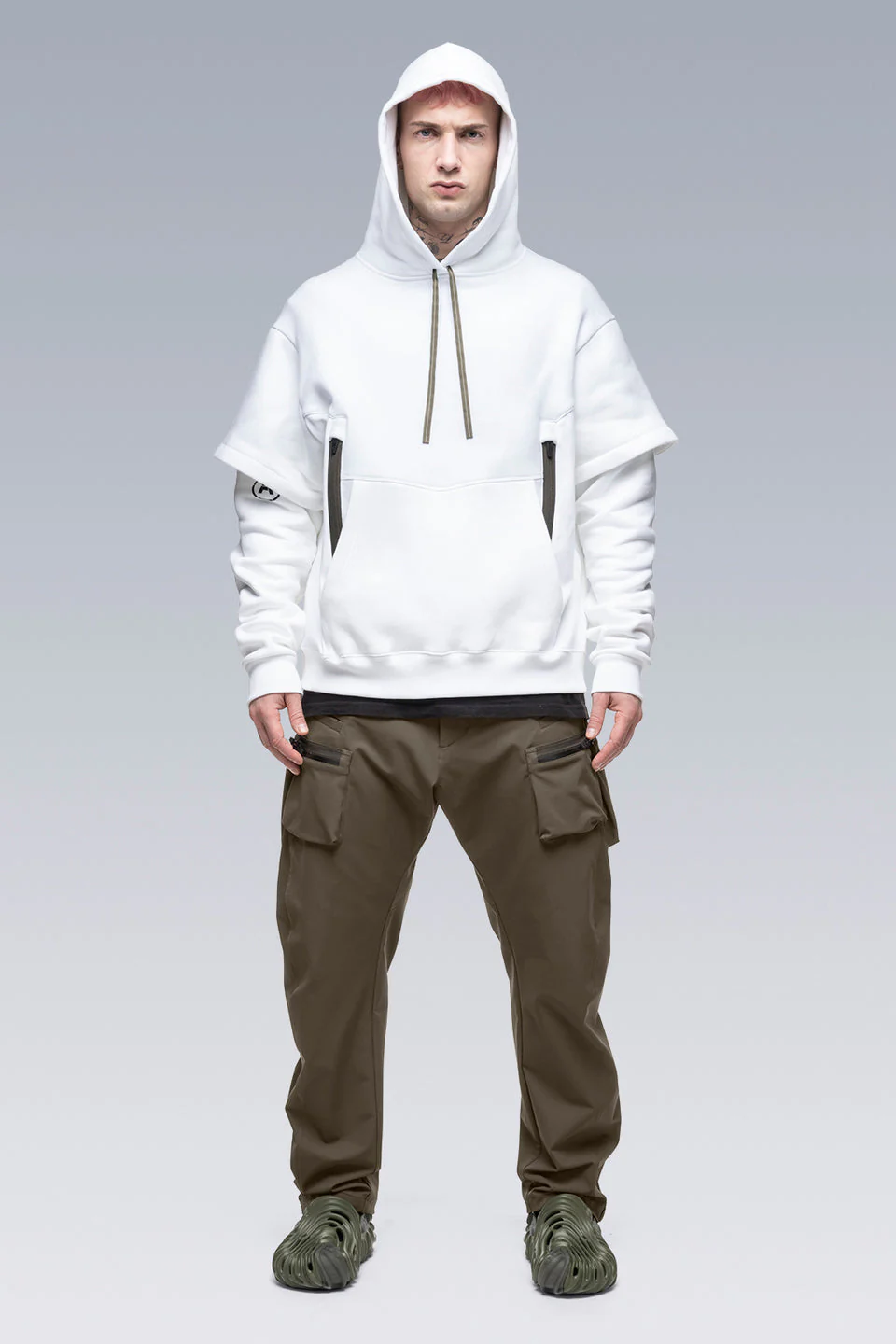 S34-PR Organic Cotton Hooded Sweatshirt - White - Image 4