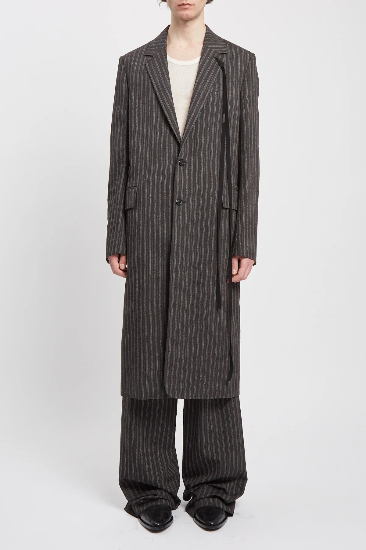 BAAF STRAIGHT TAILORED COAT BLACK/WHITE/CHERRY - Image 2