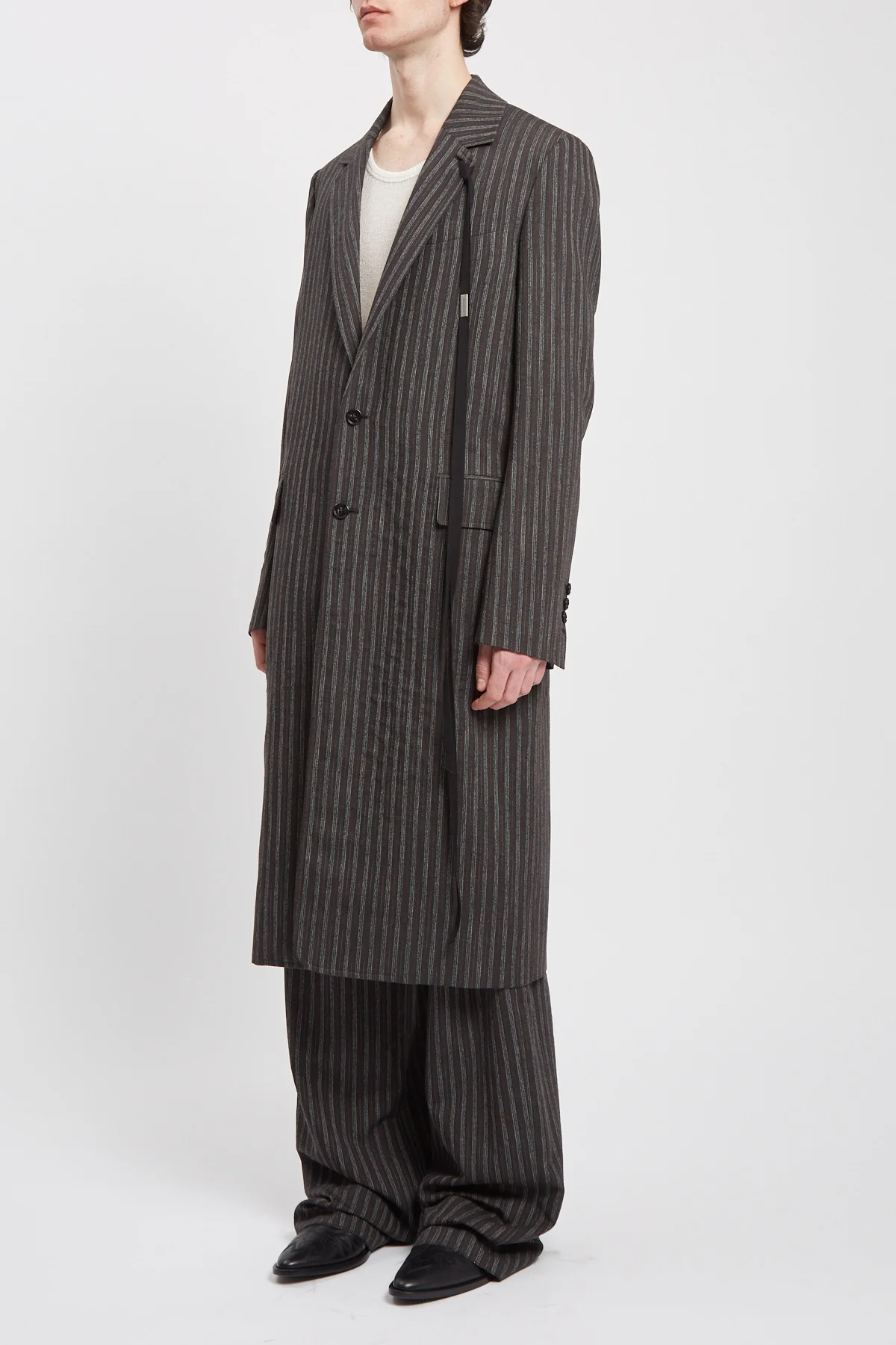 BAAF STRAIGHT TAILORED COAT BLACK/WHITE/CHERRY - Image 4