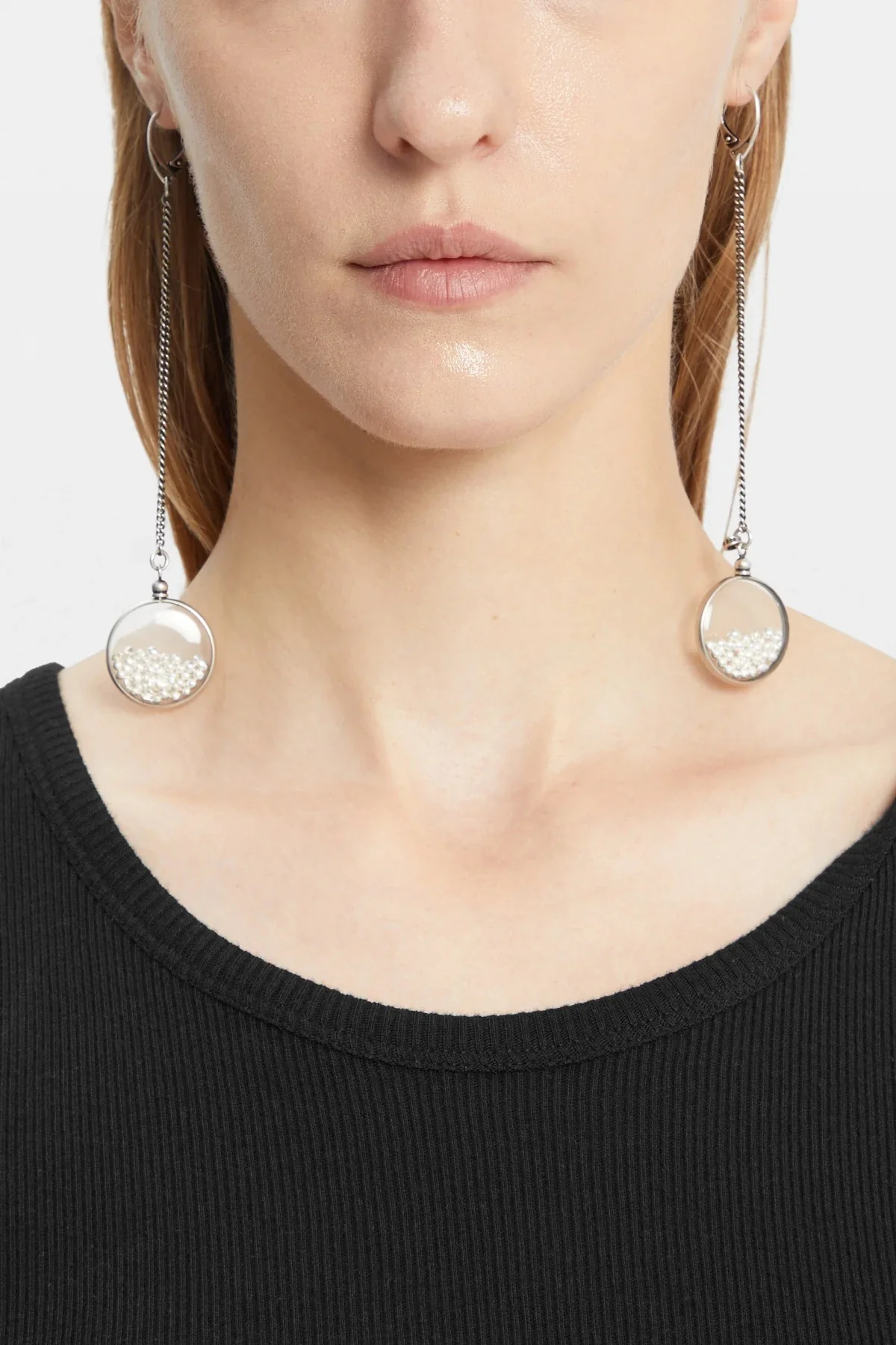 BILHA MEDAILLON EARRINGS AND LITTLE BALLS ANTIQUE SILVER - Image 2