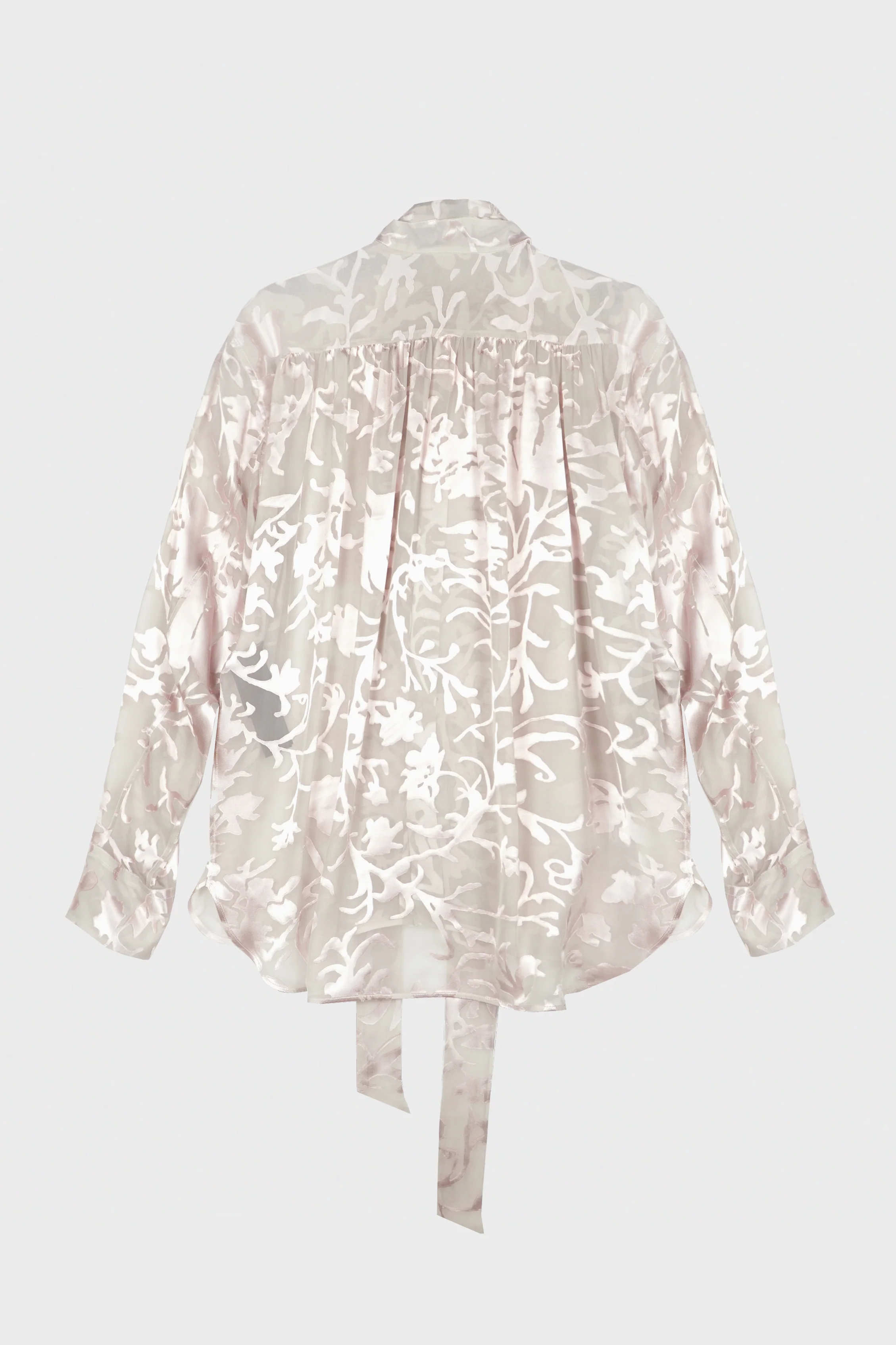 DIEN STAND COLLAR LONG SHIRT PALE ROSE - Image 3
