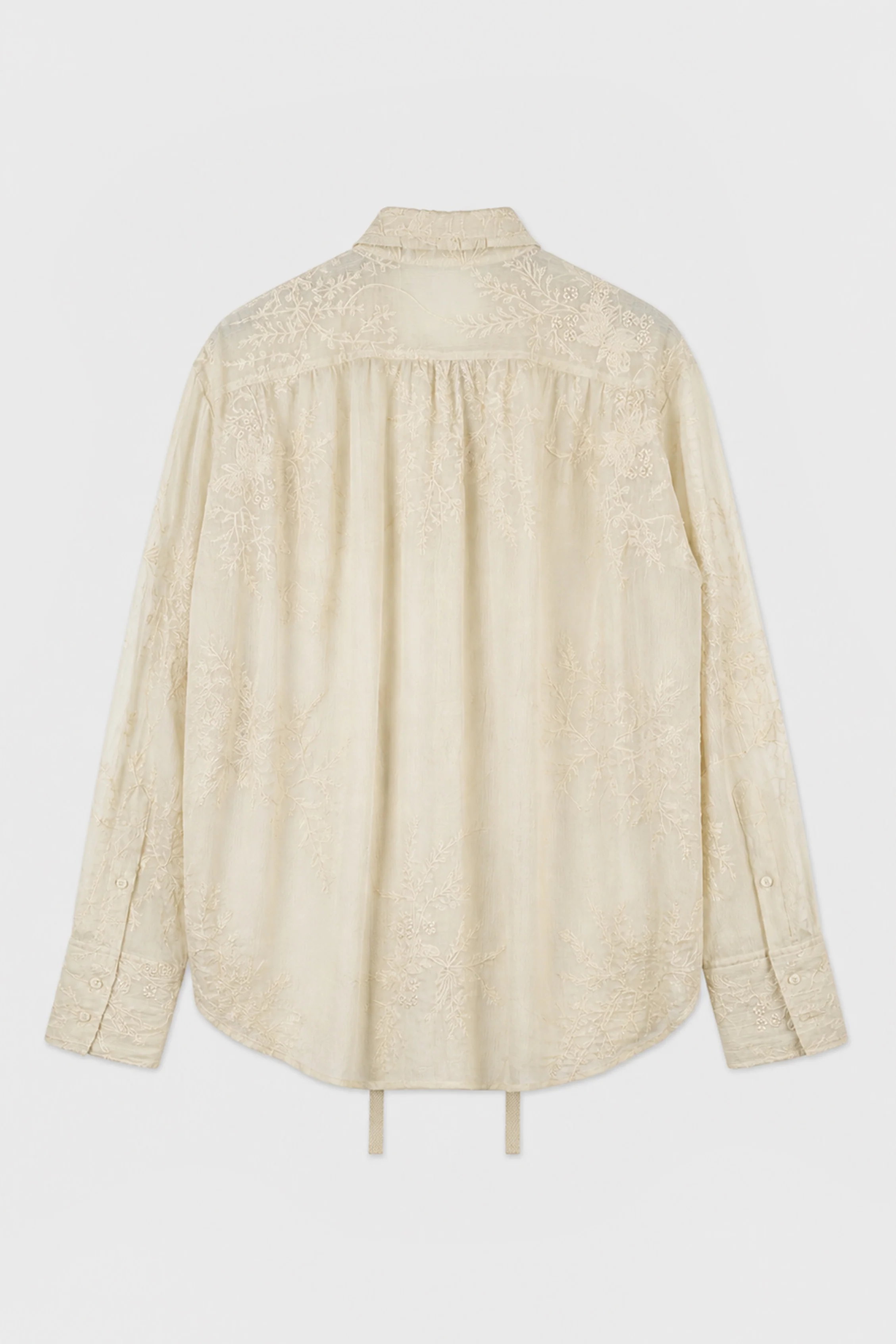 ELGAR STANDARD SHIRT WITH RAW EDGES COLLAR AND RIBBON DETAIL MASTIC - Image 3