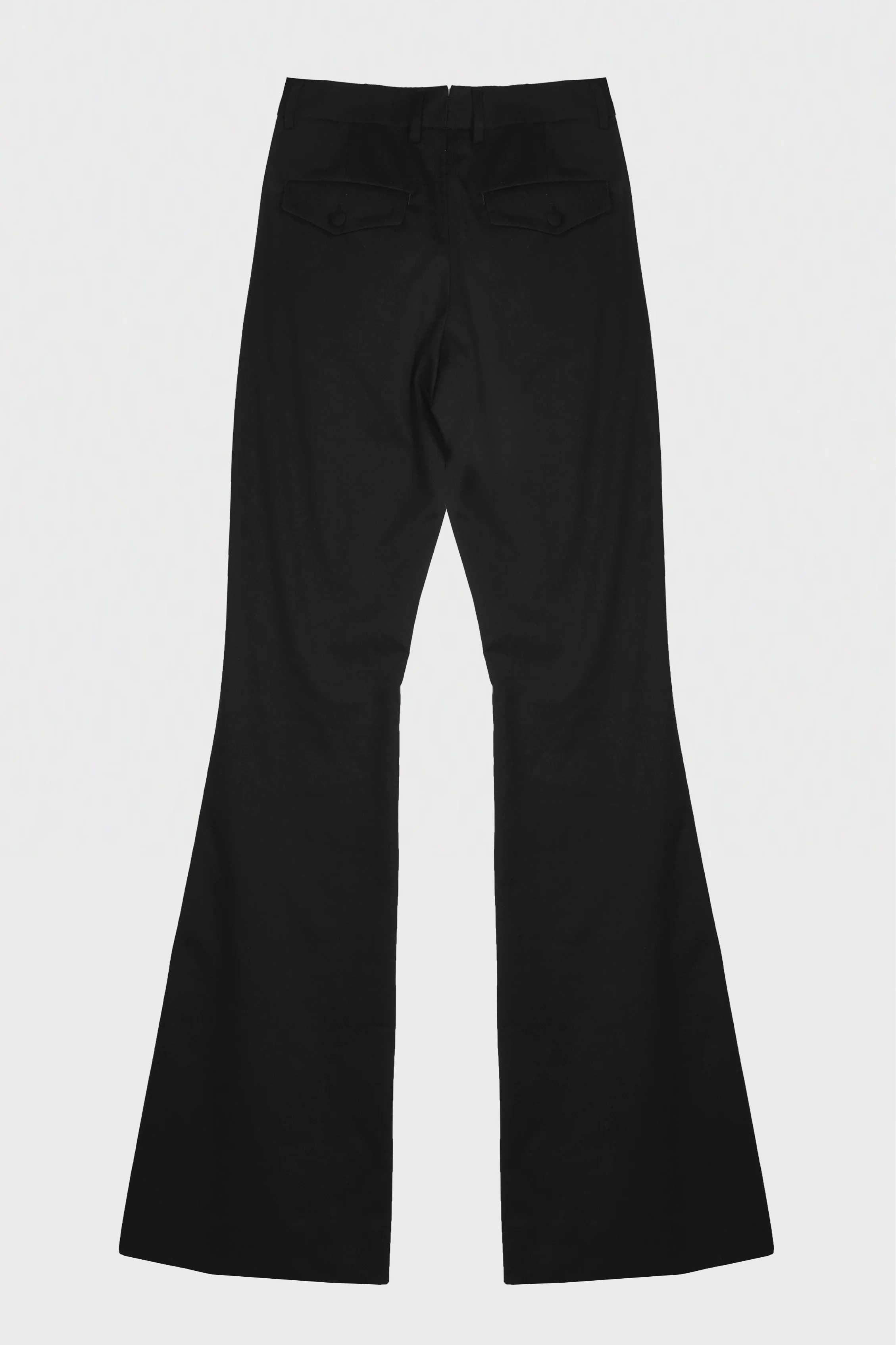 ENYA SLIM FIT BOOTCUT TROUSERS WITH BUTTON CLOSURE SLITS BLACK - Image 3
