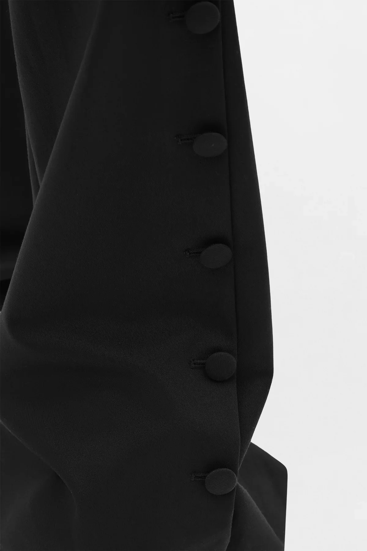 ENYA SLIM FIT BOOTCUT TROUSERS WITH BUTTON CLOSURE SLITS BLACK - Image 7