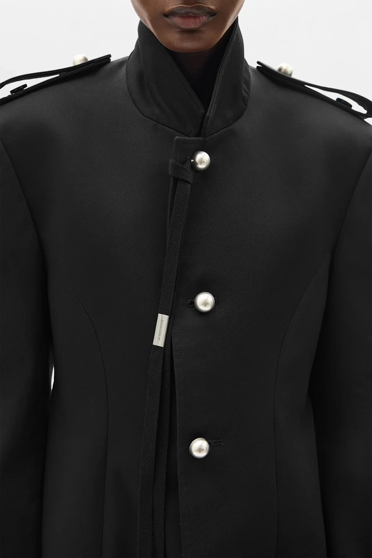 FENA HYBRID OVERCOAT WITH SILK CREPONNE FLUID PANELS BLACK - Image 5