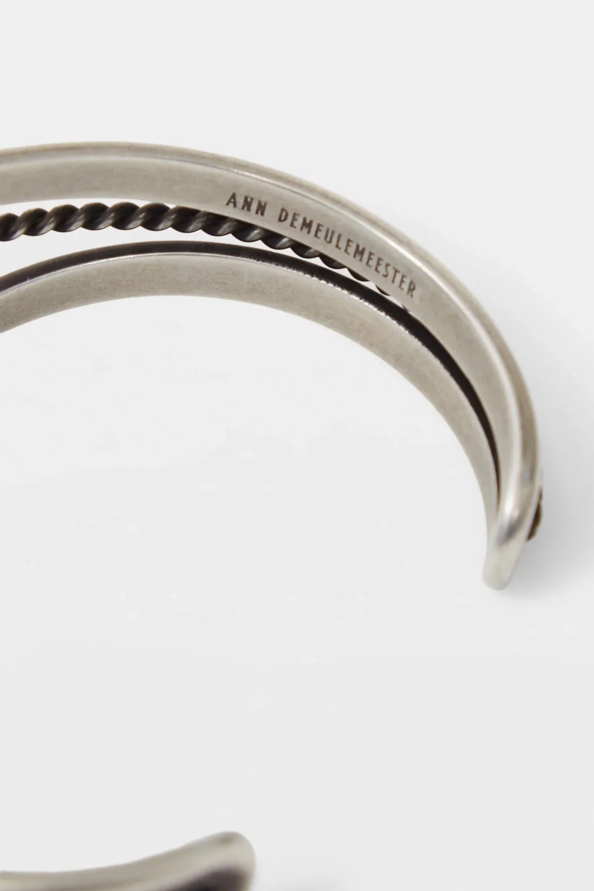 FERN TRASPARENT CABOCHON CUFF-BRACELET ANTIQUE SILVER - Image 3