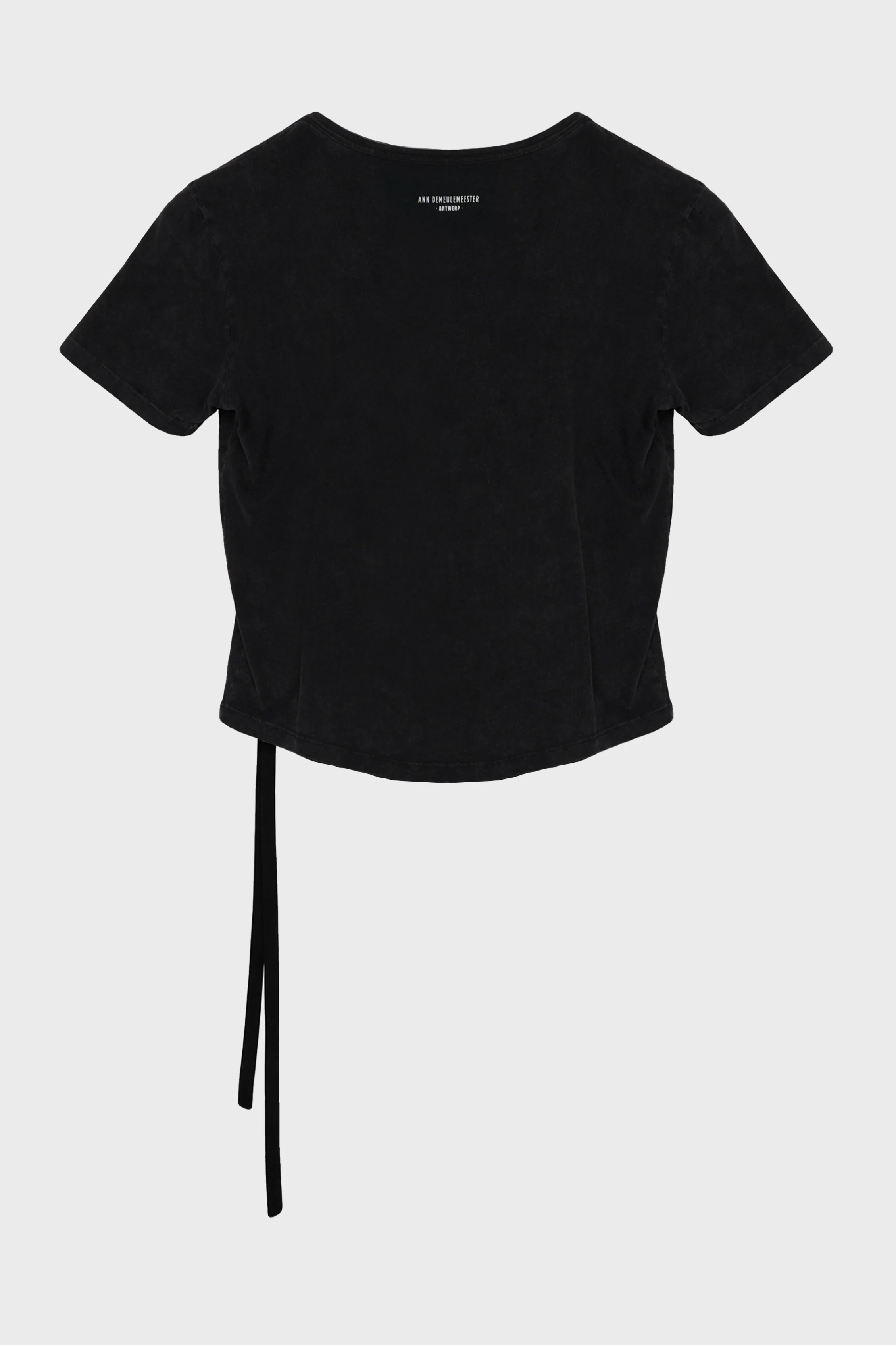 FLOOR MICRO T-SHIRT WITH "ELECTRIC KISS" FLOCK PRINT FADED BLACK - Image 3