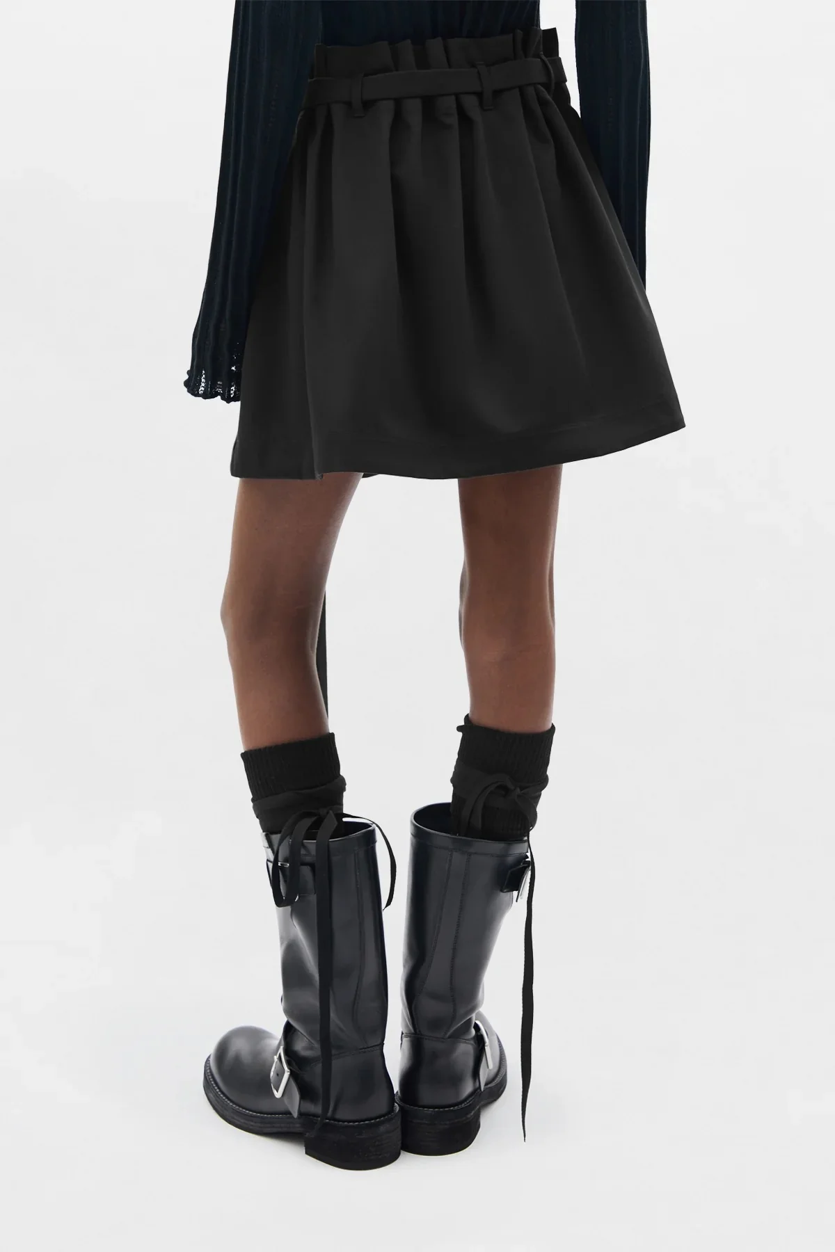 HAGA PLEATED MINISKIRT WITH BELT BLACK - Image 5