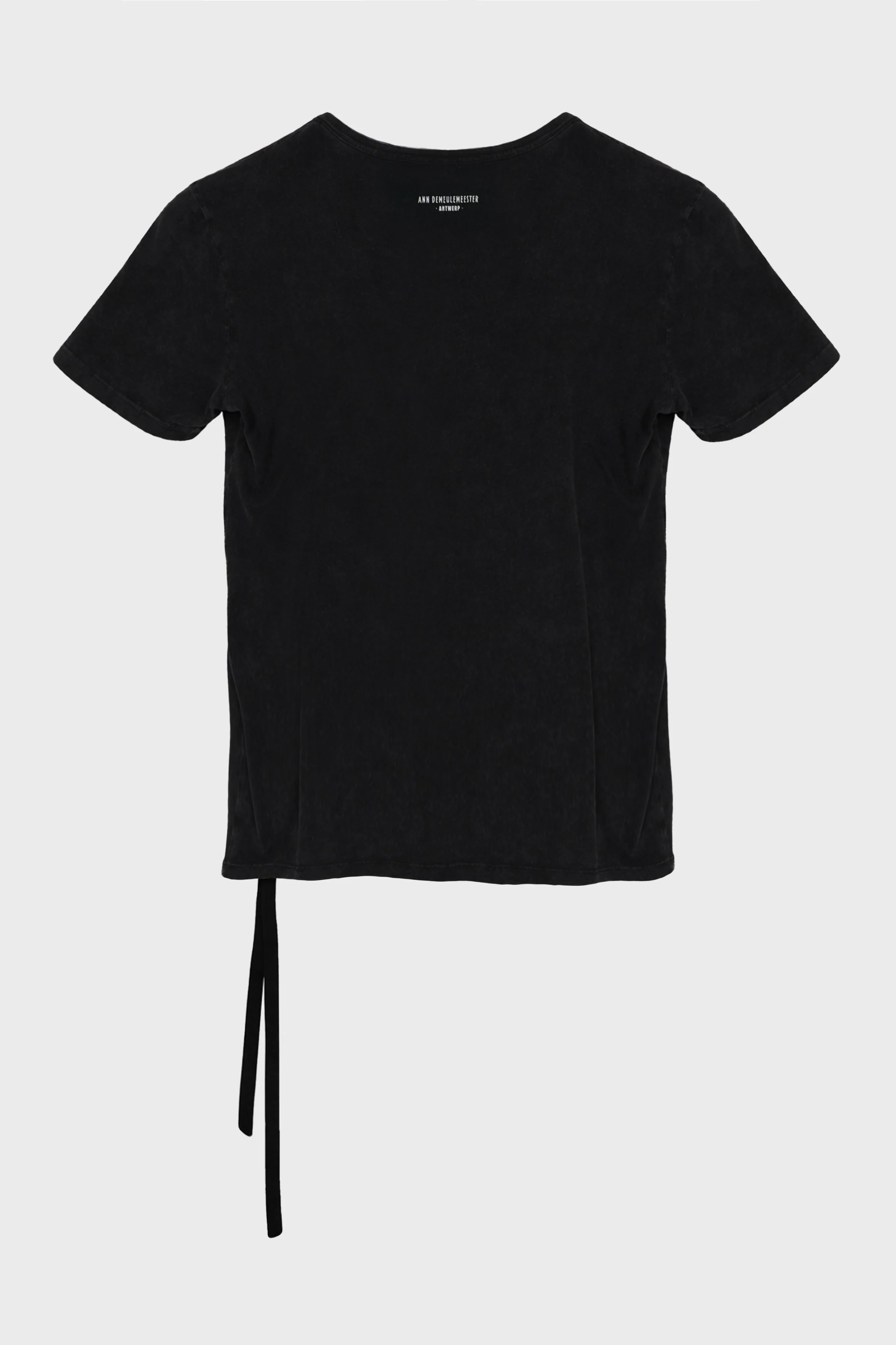 IDAR CROPPED STANDARD FIT T-SHIRT WITH "ELECTRIC KISS" FLOCK PRINT FADED BLACK - Image 3