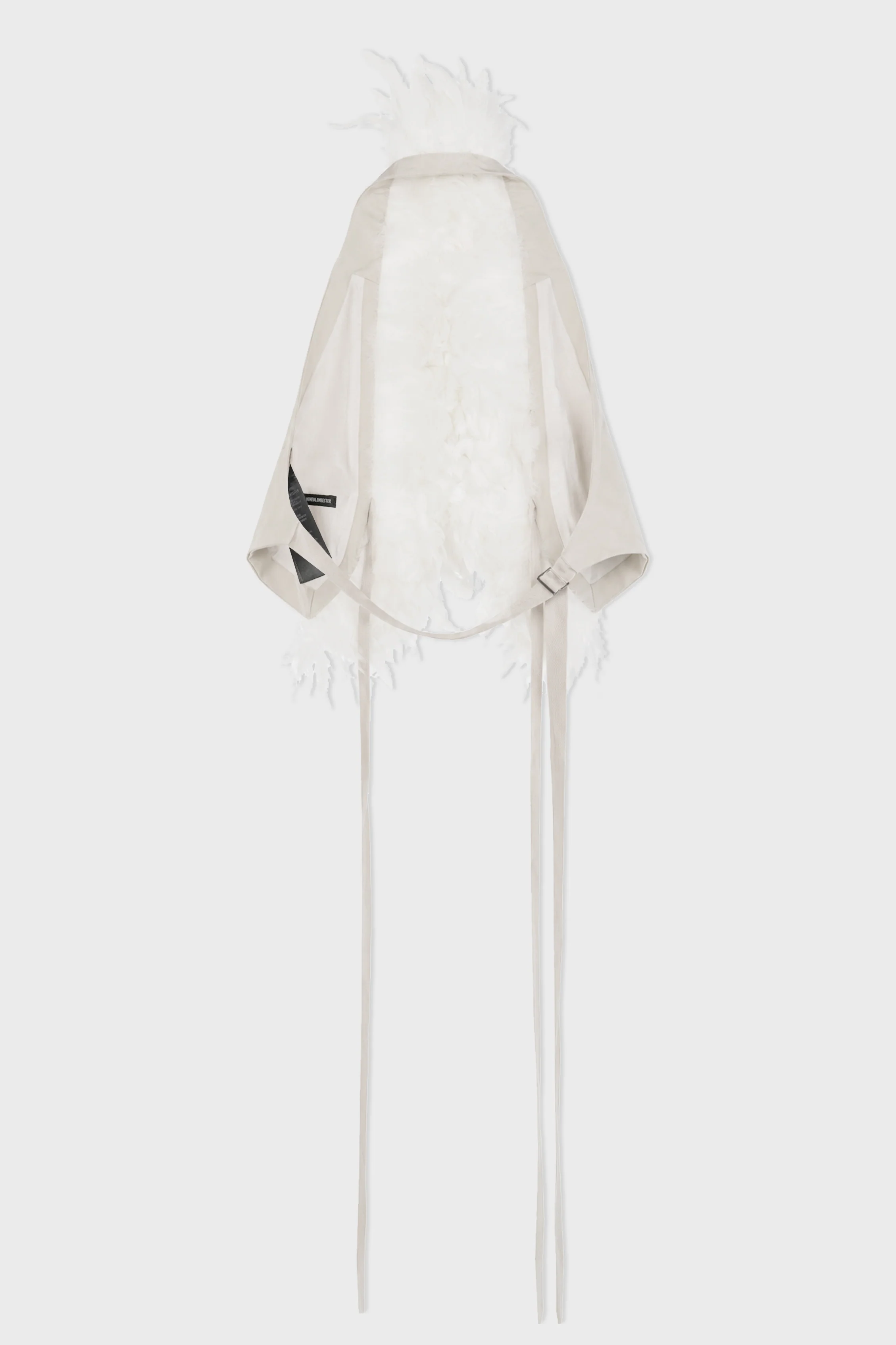 IDJE OPEN WAISTCOAT WITH FEATHERS OYSTER - Image 3