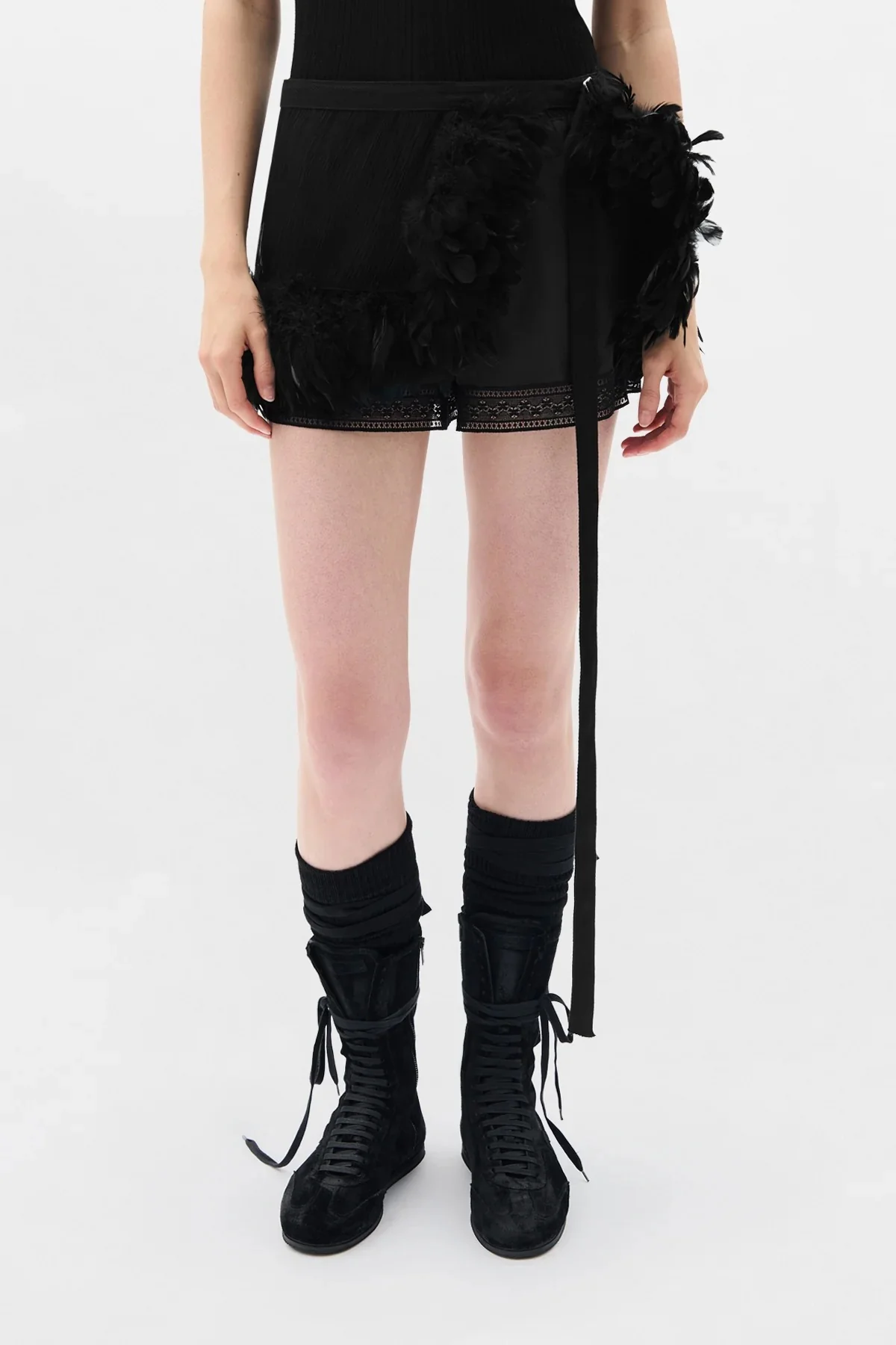 JOST KNEE-HIGH SOCKS WITH RIBBON DETAIL (PAIR) BLACK - Image 4