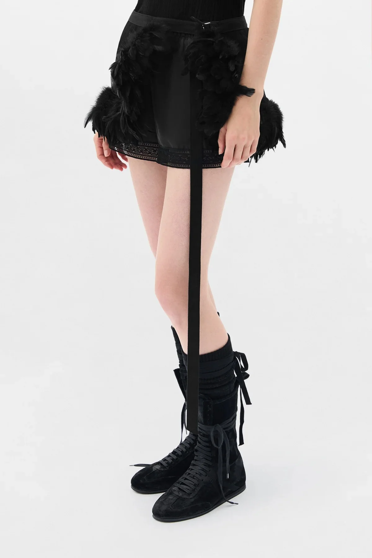 JOST KNEE-HIGH SOCKS WITH RIBBON DETAIL (PAIR) BLACK - Image 6