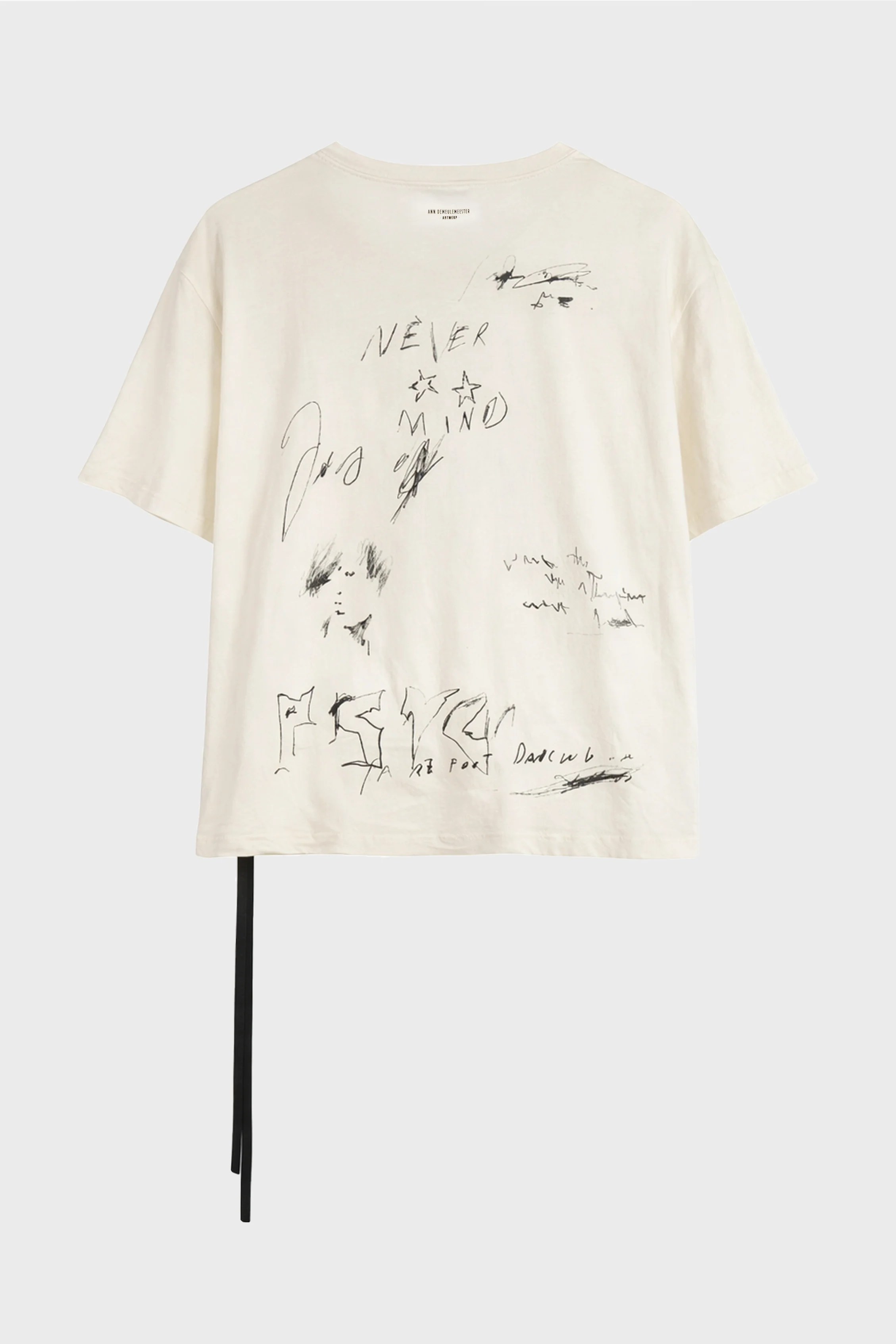 LU RELAX FIT BOXY T-SHIRT WITH "EVERYTHING IS FINE SKETCH" PRINT IVORY - Image 2