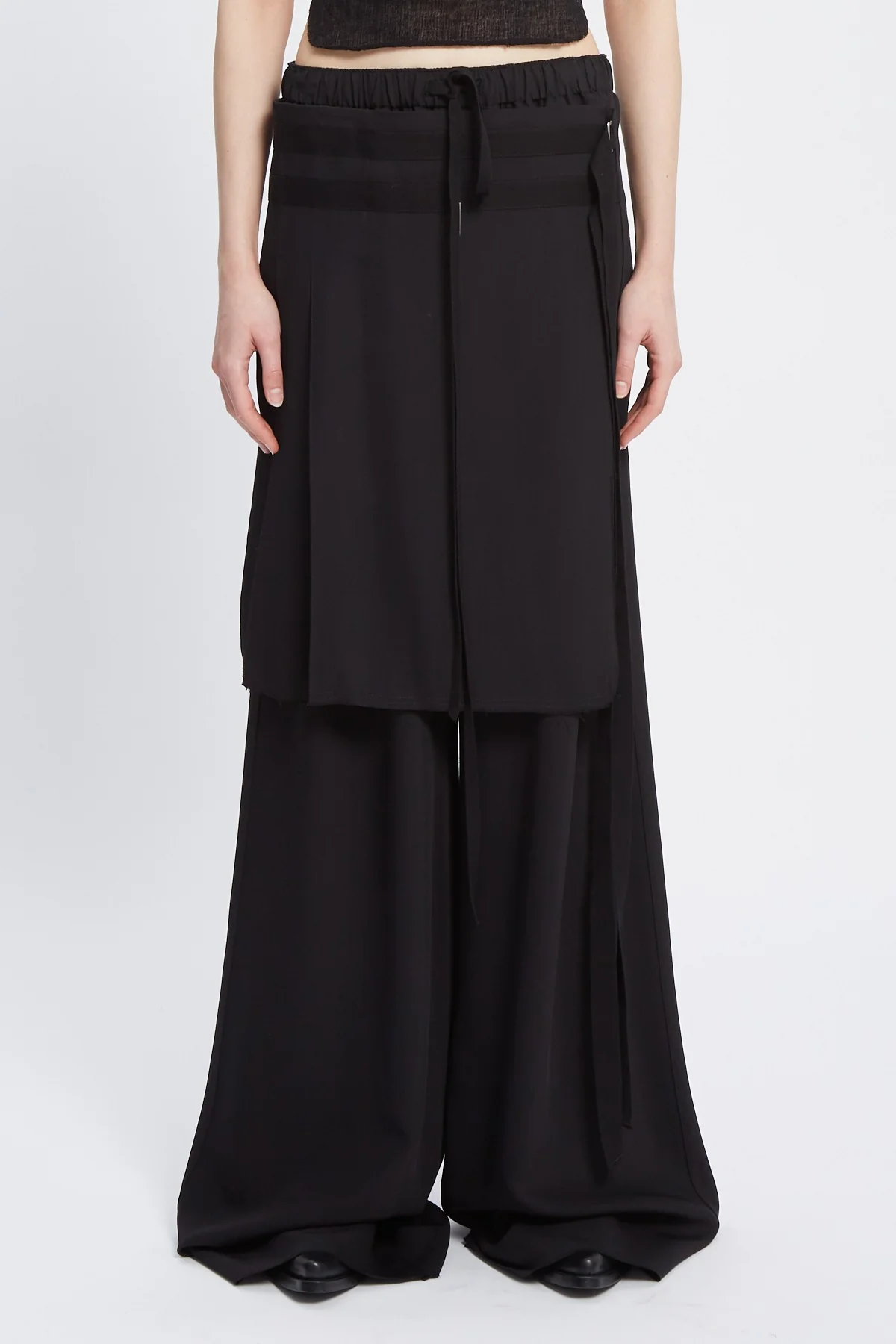 MARKE COMFORT LOUNGE PANTS WITH BELTED APRON BLACK - Image 2