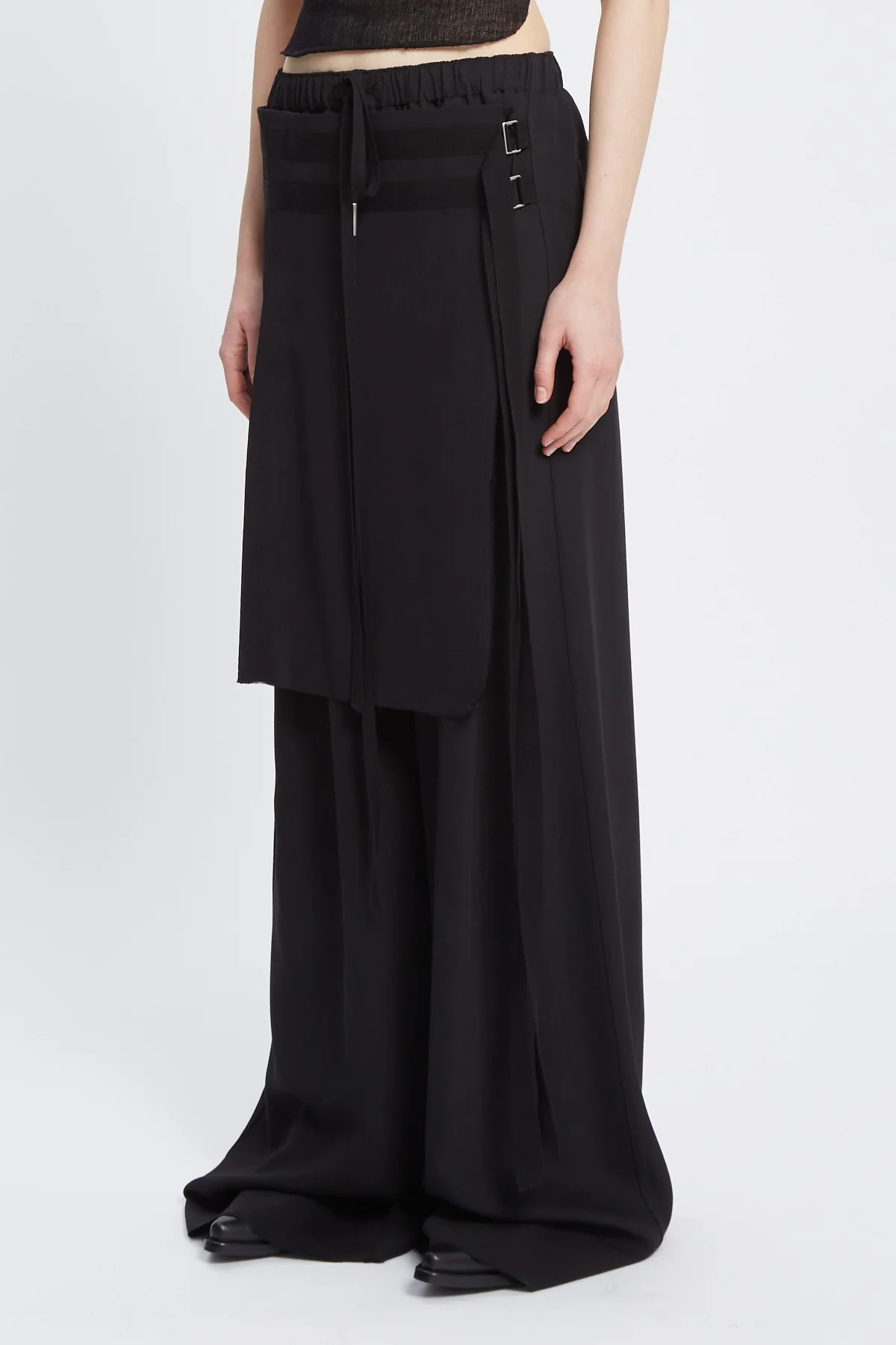 MARKE COMFORT LOUNGE PANTS WITH BELTED APRON BLACK - Image 4