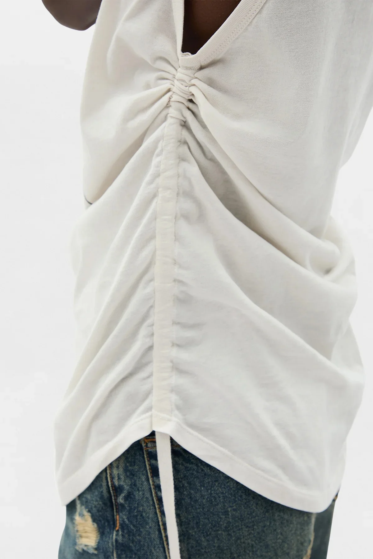 MEXI WRINKLED CROPPED TANK TOP WITH "WILDFLOWER" PRINT IVORY - Image 5