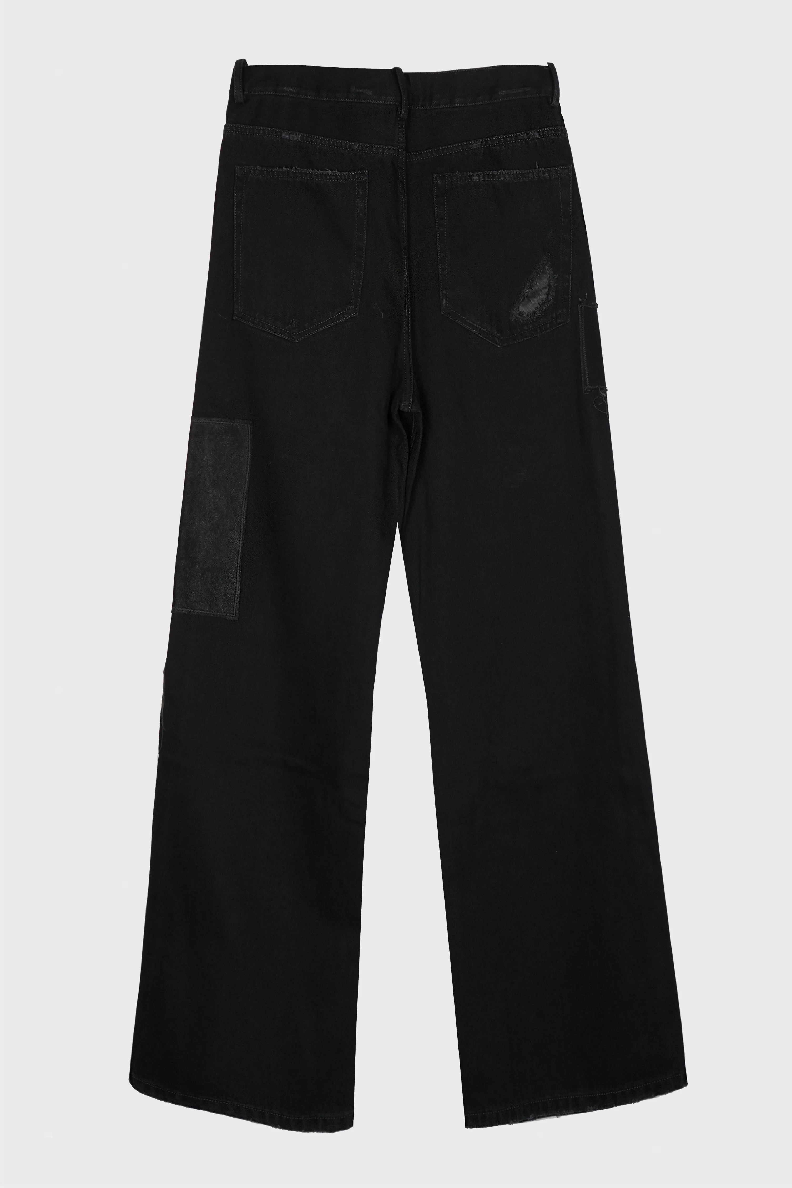 MODEST 5-POCKETS RELAXED FLARED TROUSERS FADED BLACK - Image 3