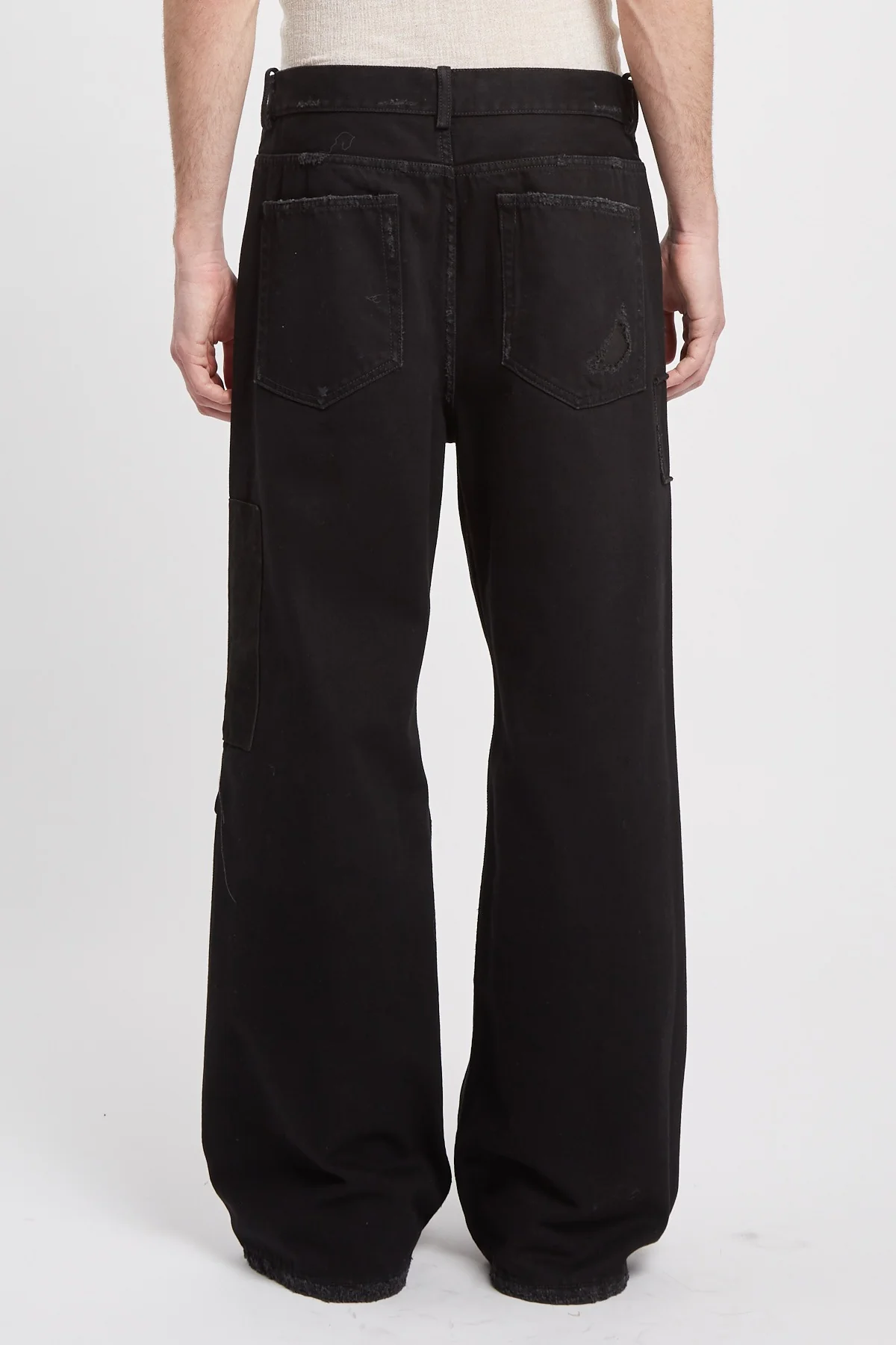 MODEST 5-POCKETS RELAXED FLARED TROUSERS FADED BLACK - Image 5