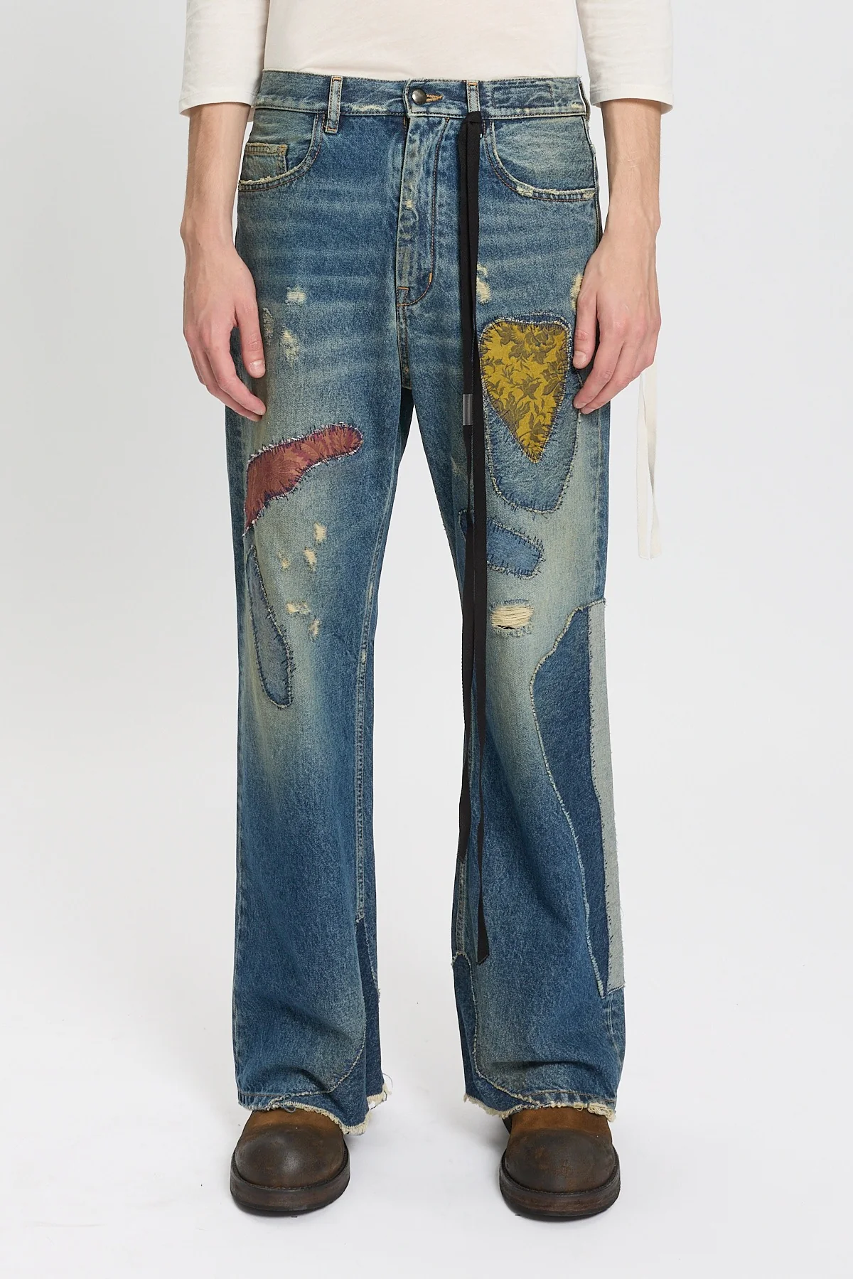 MODEST 5-POCKETS RELAXED FLARED TROUSERS VINTAGE BLUE - Image 2