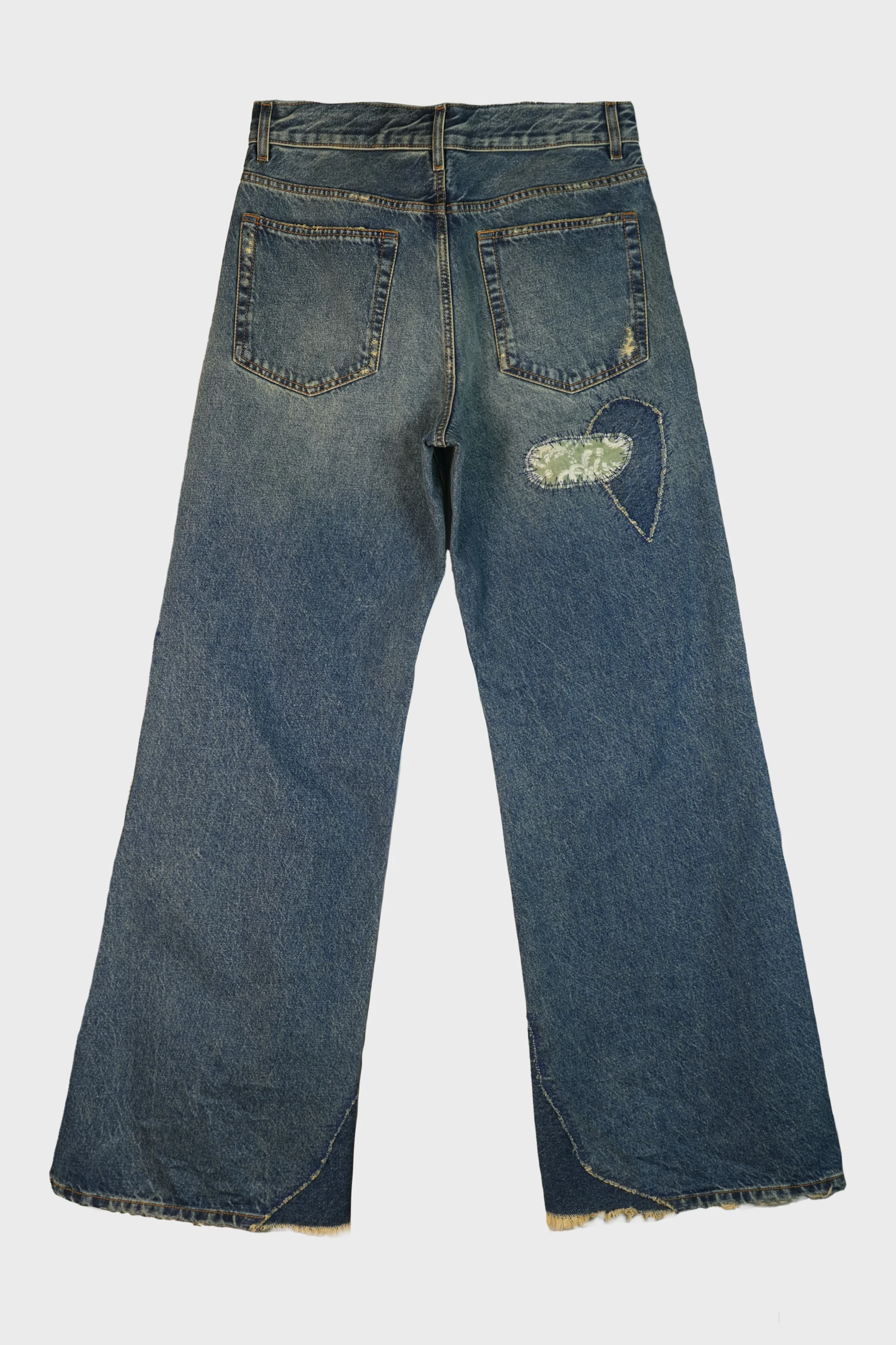 MODEST 5-POCKETS RELAXED FLARED TROUSERS VINTAGE BLUE - Image 3