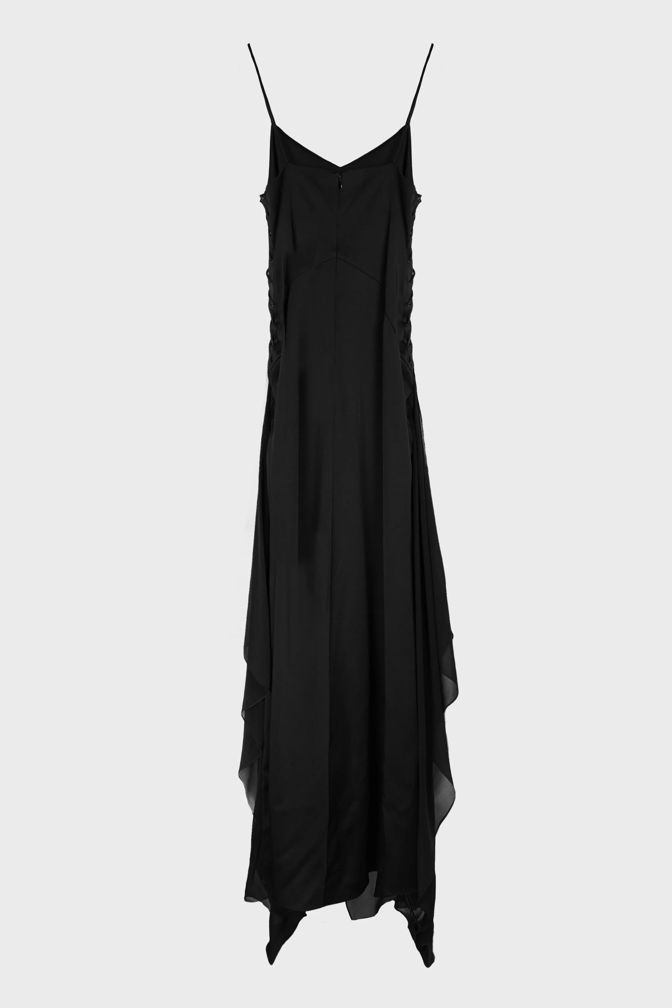 OTTILIE LONG DRESS WITH LACED UP DETAIL BLACK - Image 3