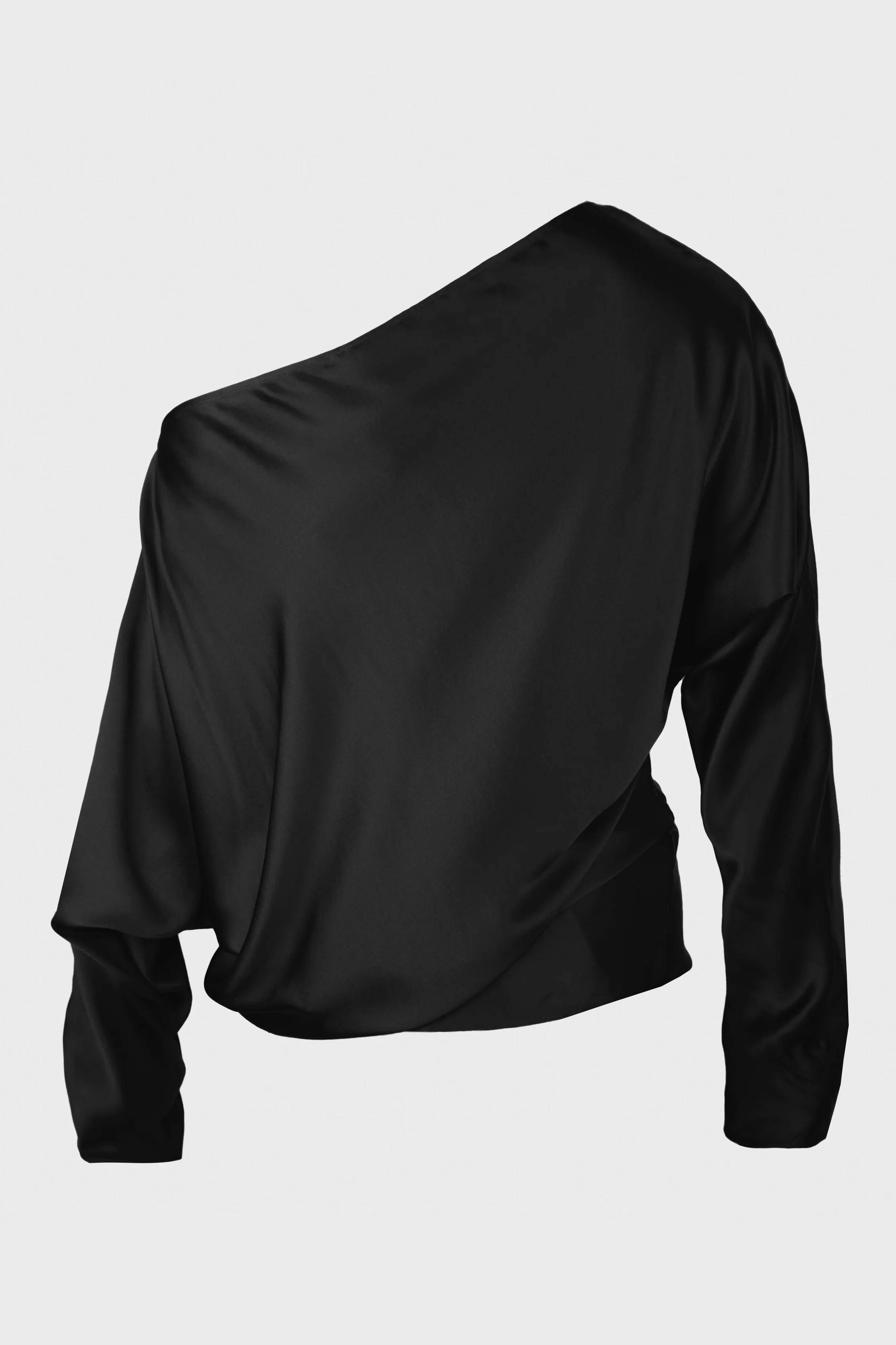 ROOS BIAS CUT DROP SHOULDER TOP BLACK - Image 3