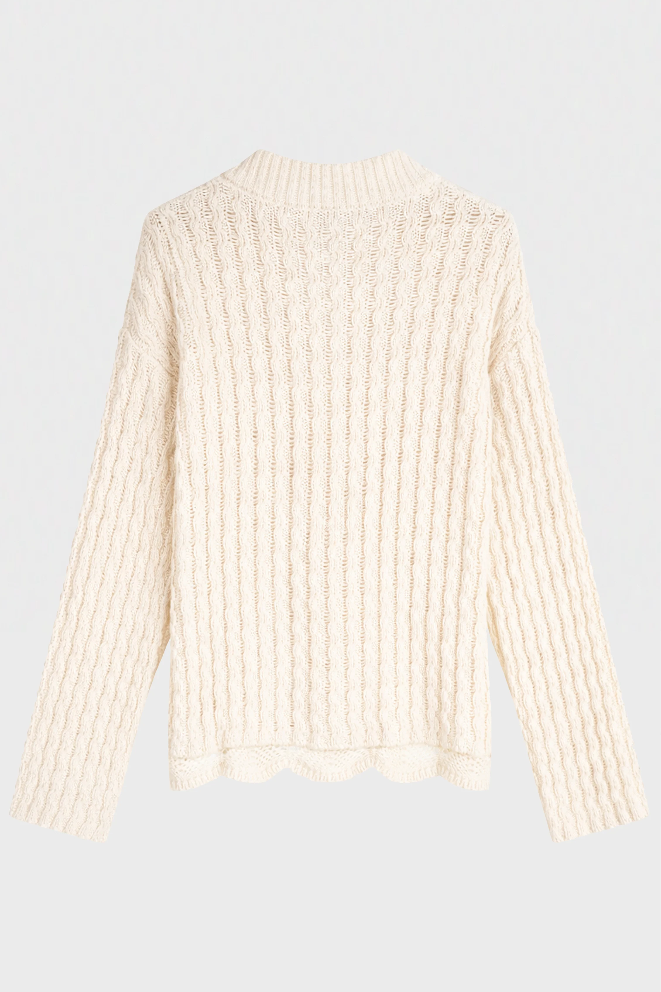 RUNAR DEEP V-NECK COMFORT SWEATER NATURAL WHITE - Image 3