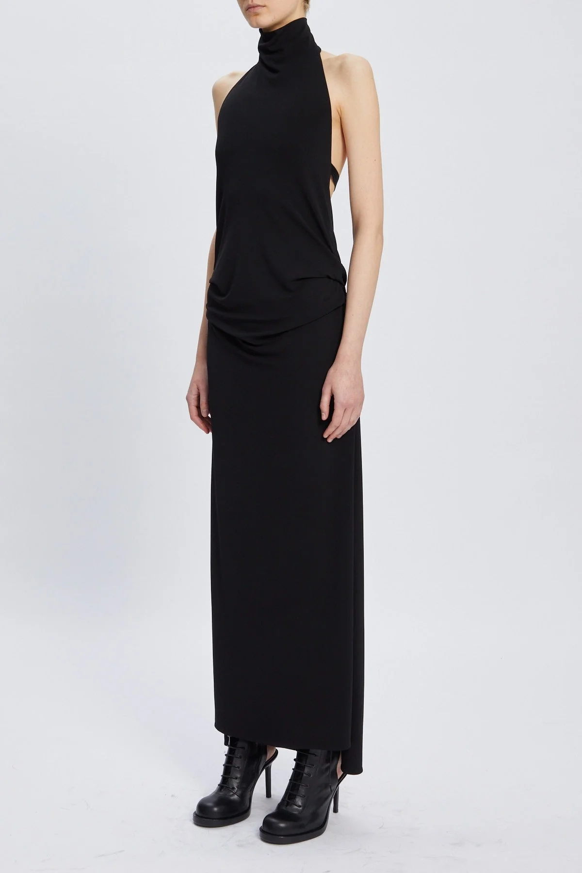 RUT HIGHNECK OPEN BACK MAXI DRESS BLACK - Image 5