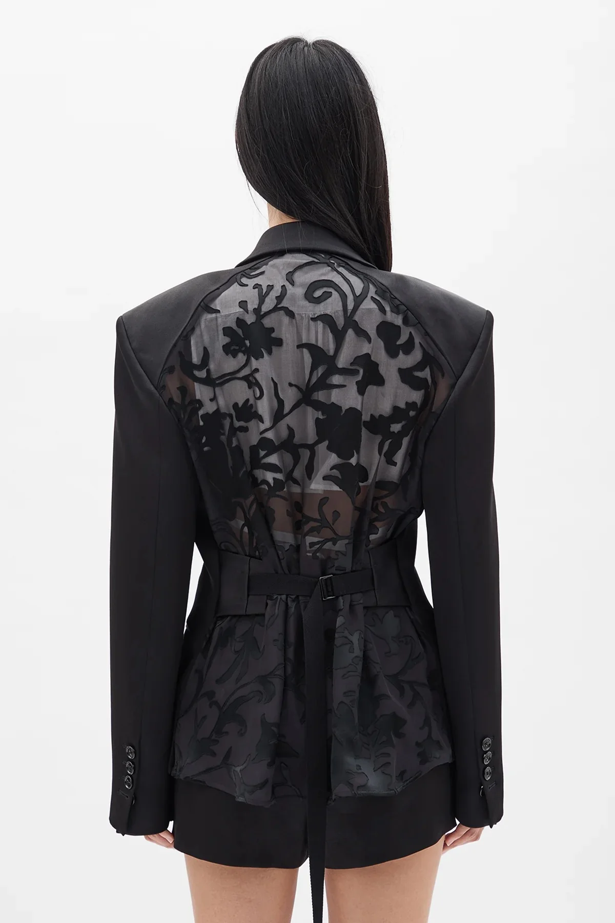 SUSA COMFORT TAILORED JACKET W/ DEVORE' RAMAGE SATIN CONTRAST - Image 4