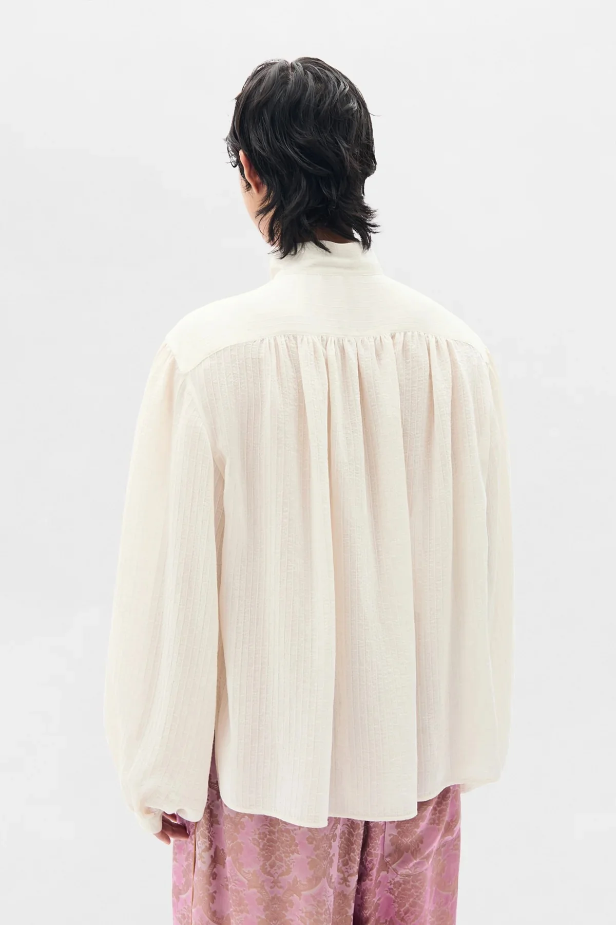 THORALD HIGH COMFORT CROPPED SERAFINO TOP CHALK - Image 4