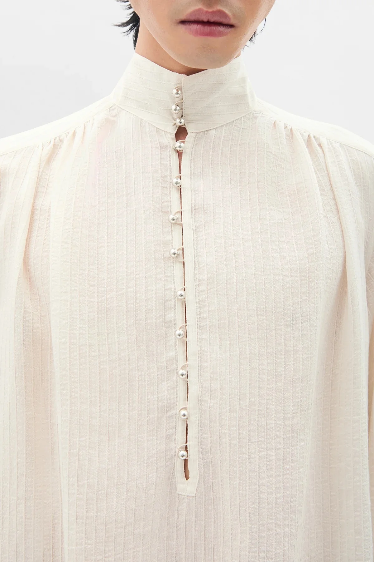 THORALD HIGH COMFORT CROPPED SERAFINO TOP CHALK - Image 6