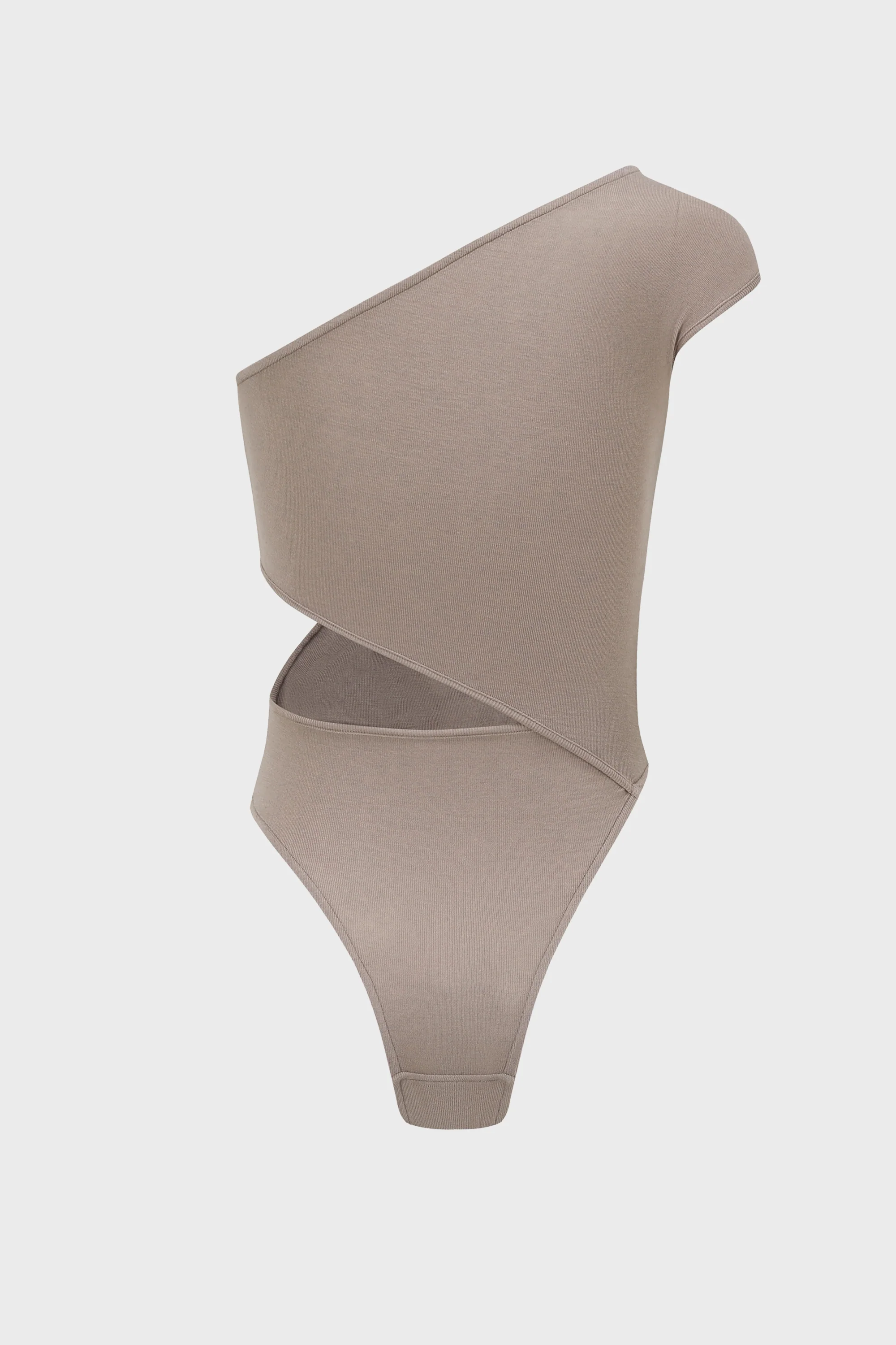 ASYMMETRIC TWIST-KNOTTED BODYSUIT MINERAL GREY - Image 3