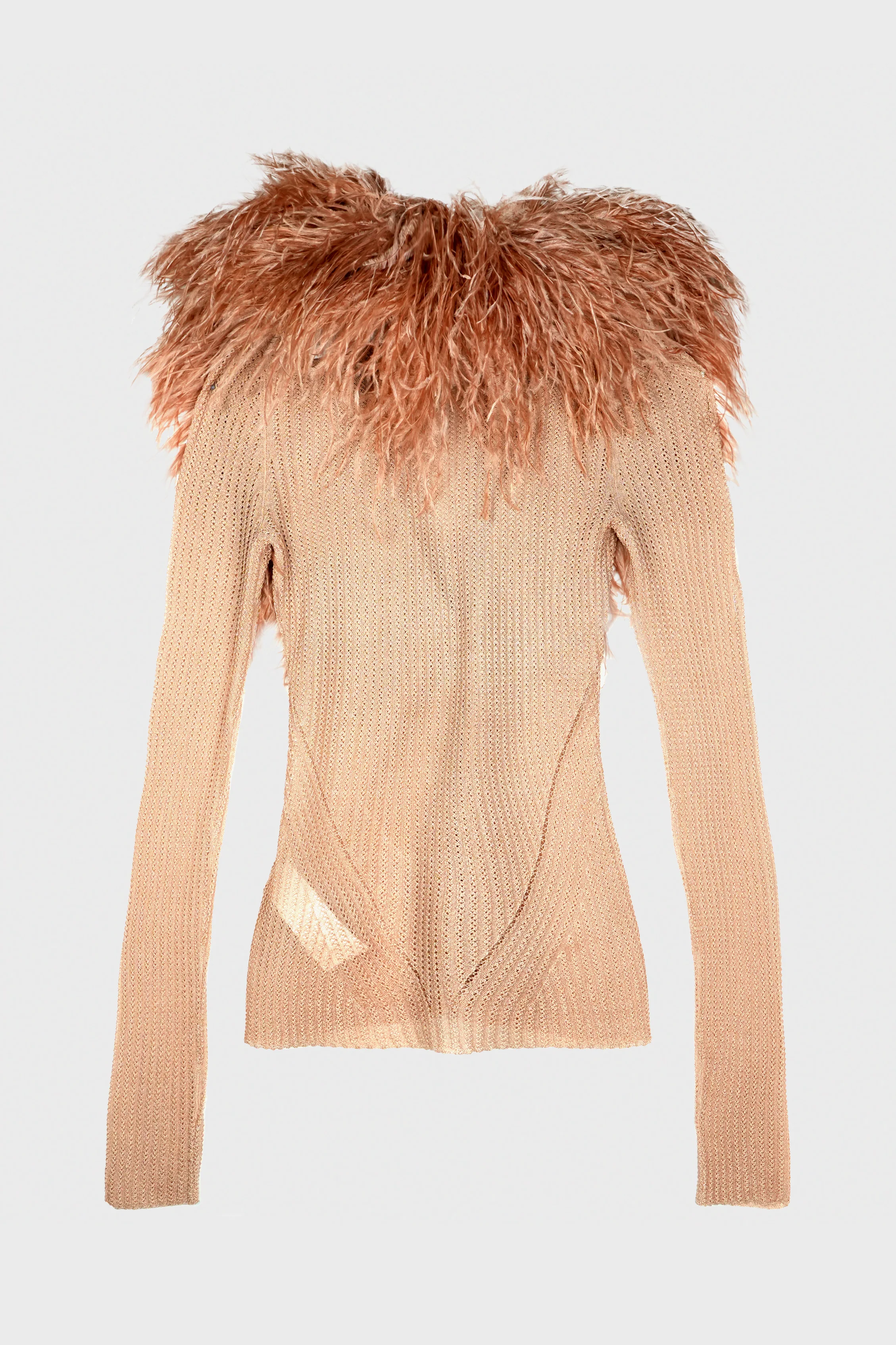 CARDIGAN W/FEATHERS EYESHADOW PINK - Image 3
