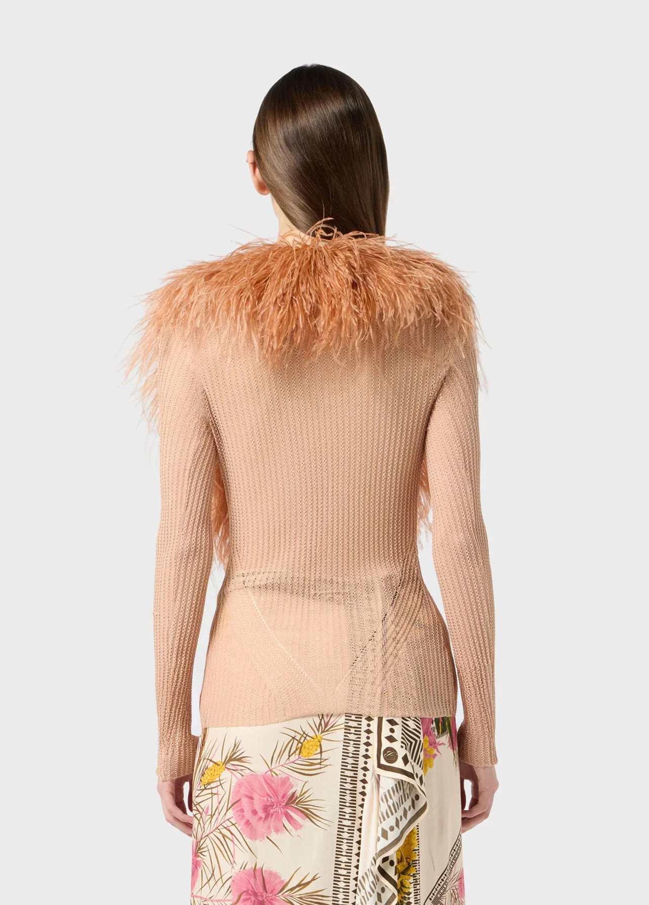 CARDIGAN W/FEATHERS EYESHADOW PINK - Image 4