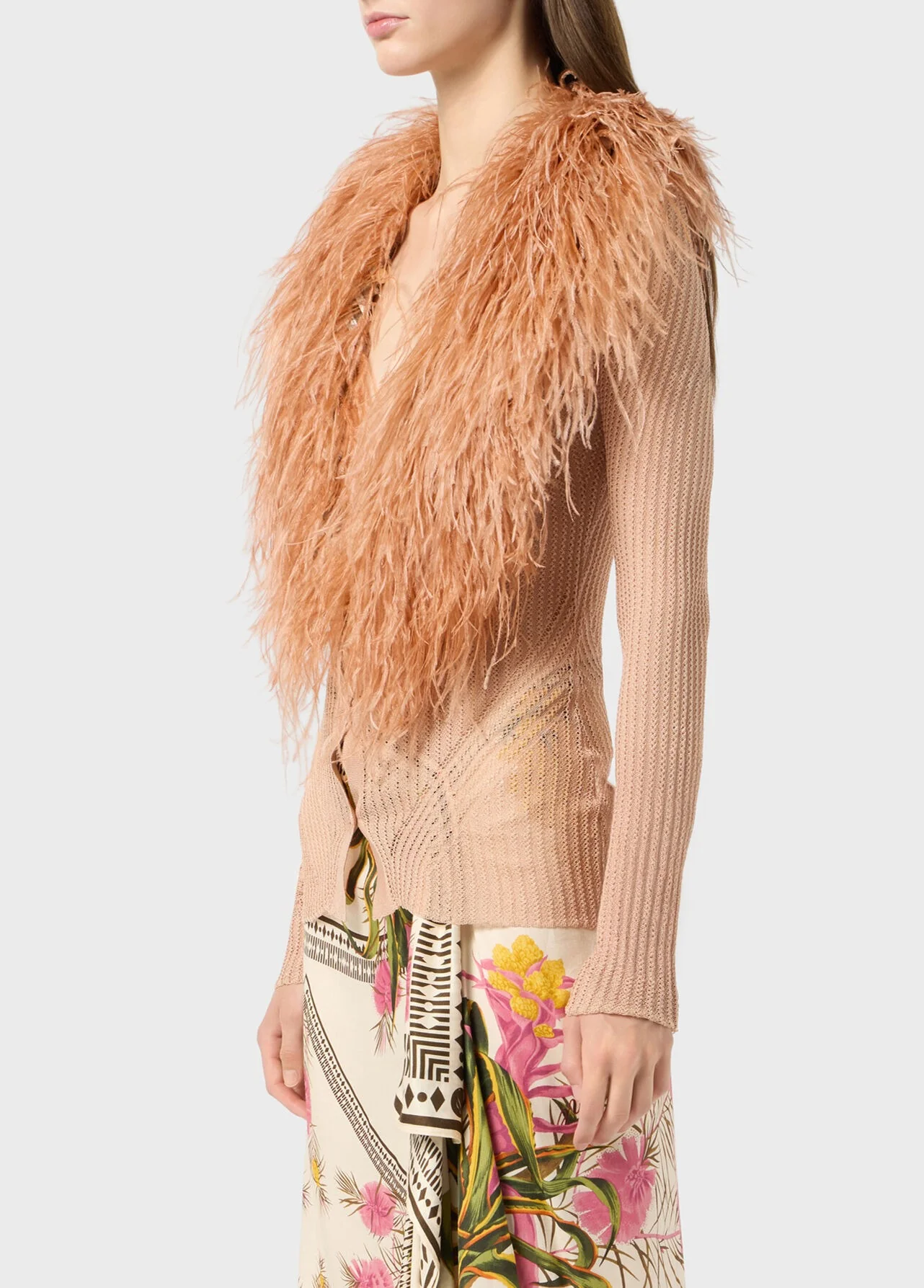CARDIGAN W/FEATHERS EYESHADOW PINK - Image 5