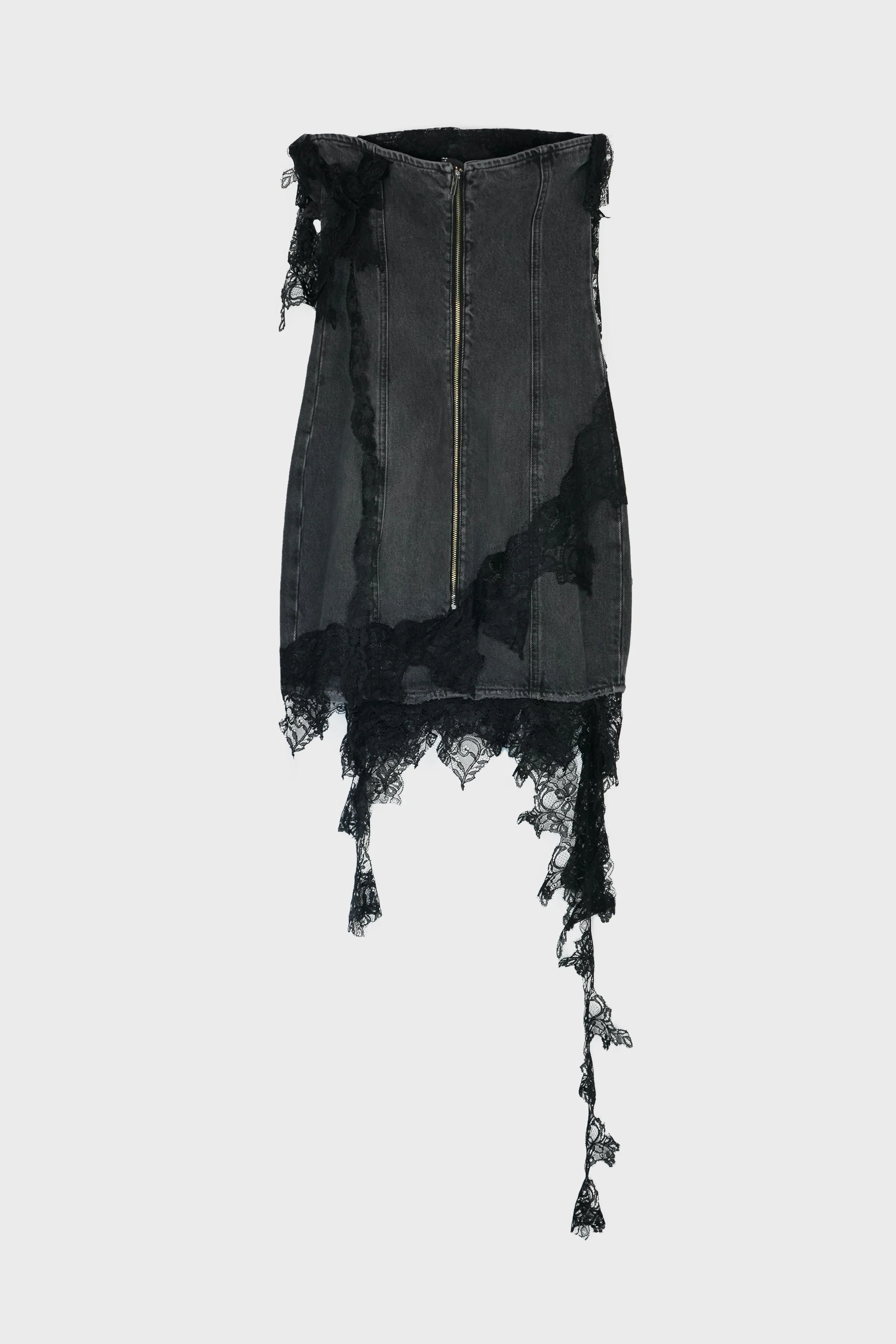 MINI DENIM DRESS WITH LACE - Image 3