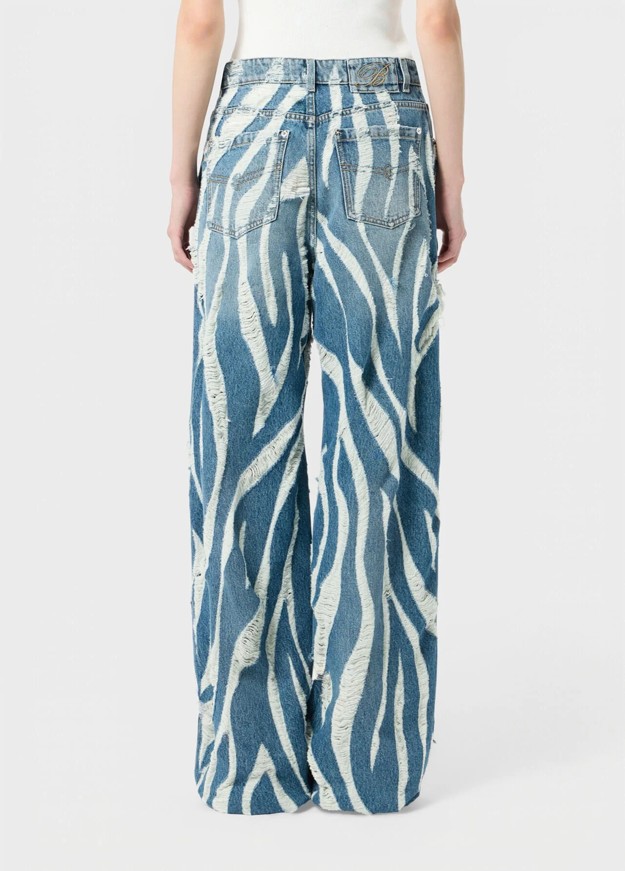 DENIM ZEBRA PANT ICE BLU - Image 4