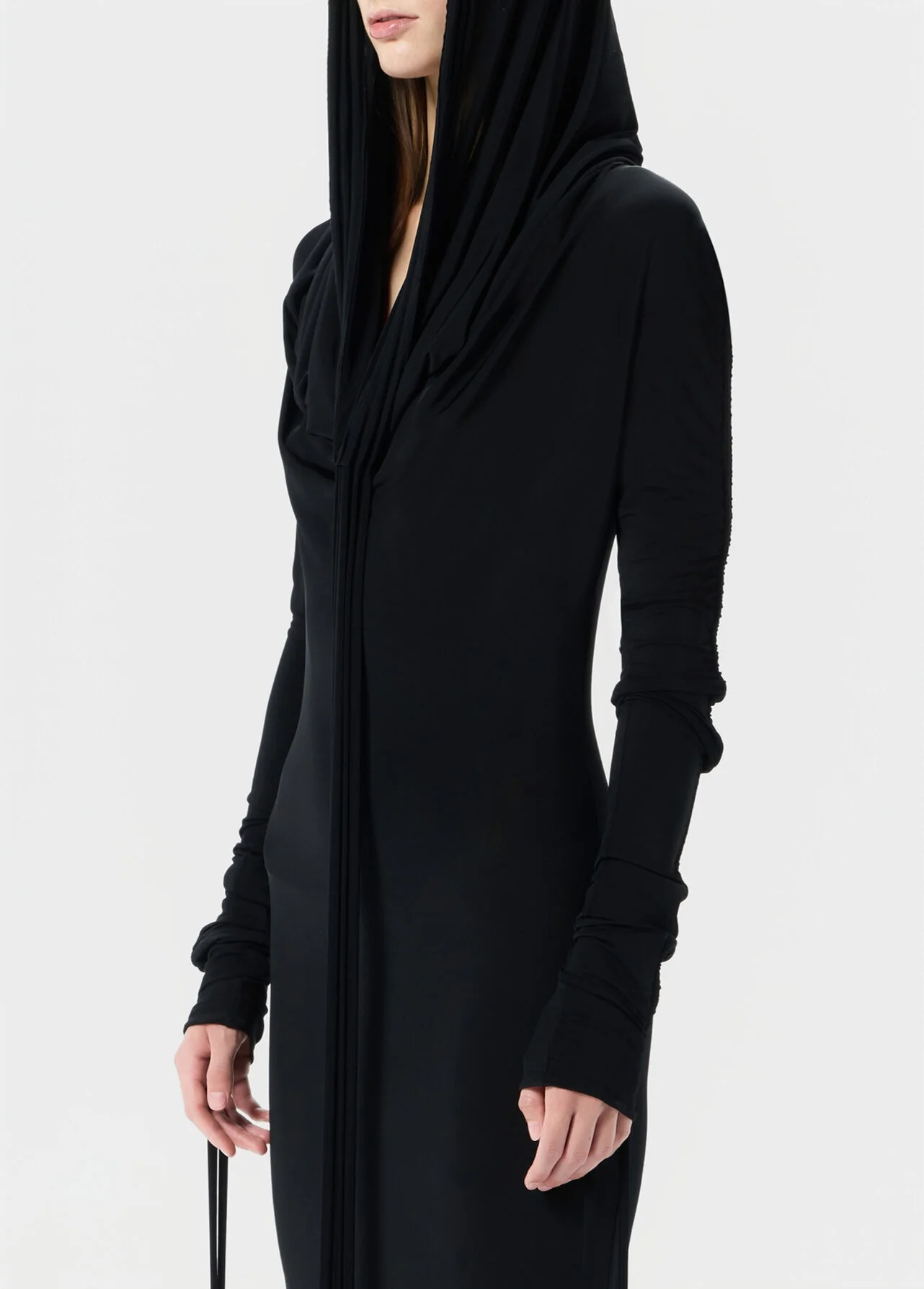 FLUID JERSEY DRESS BLACK - Image 5