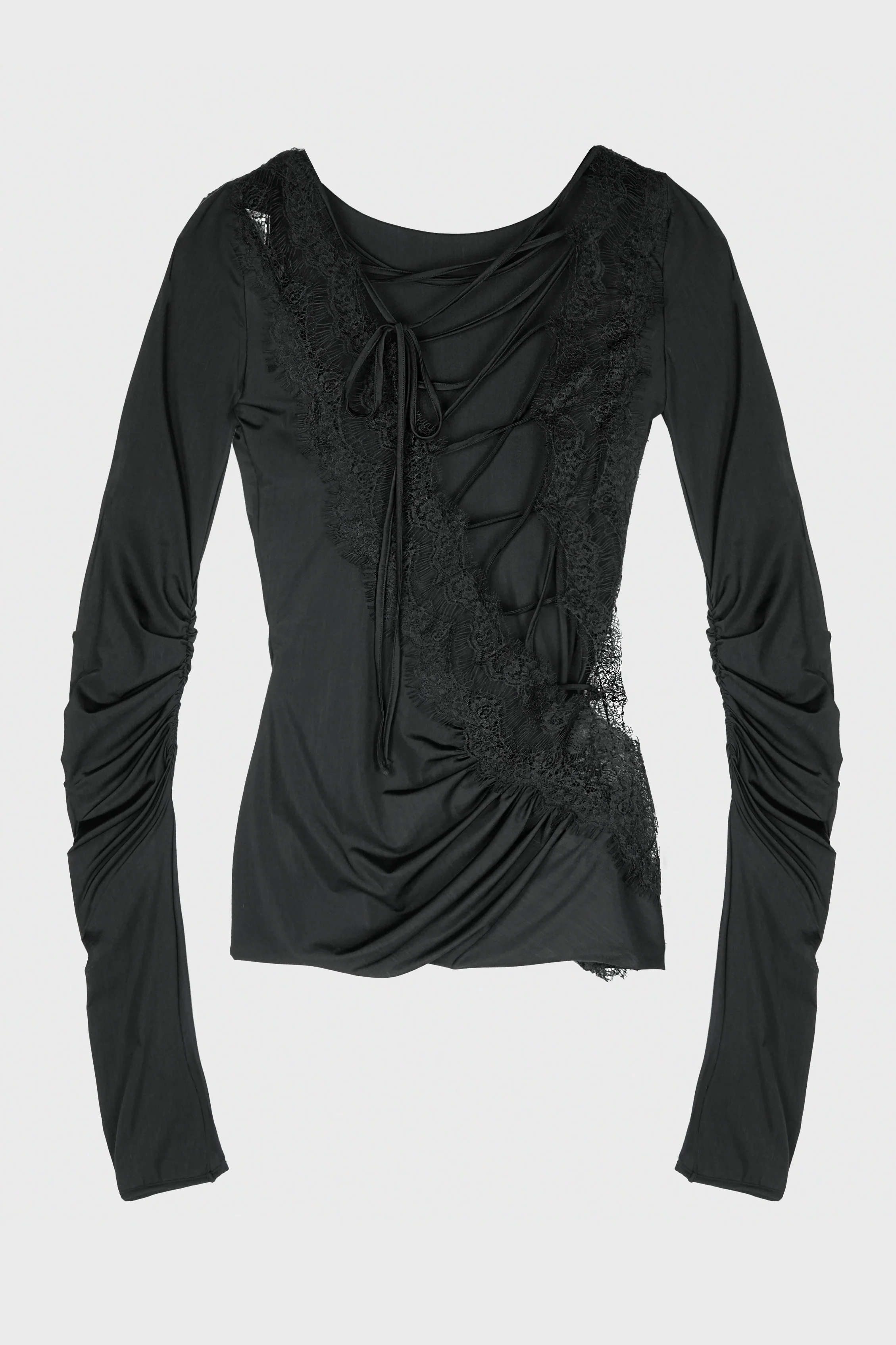 JERSEY TOP W/LACE BLACK - Image 3