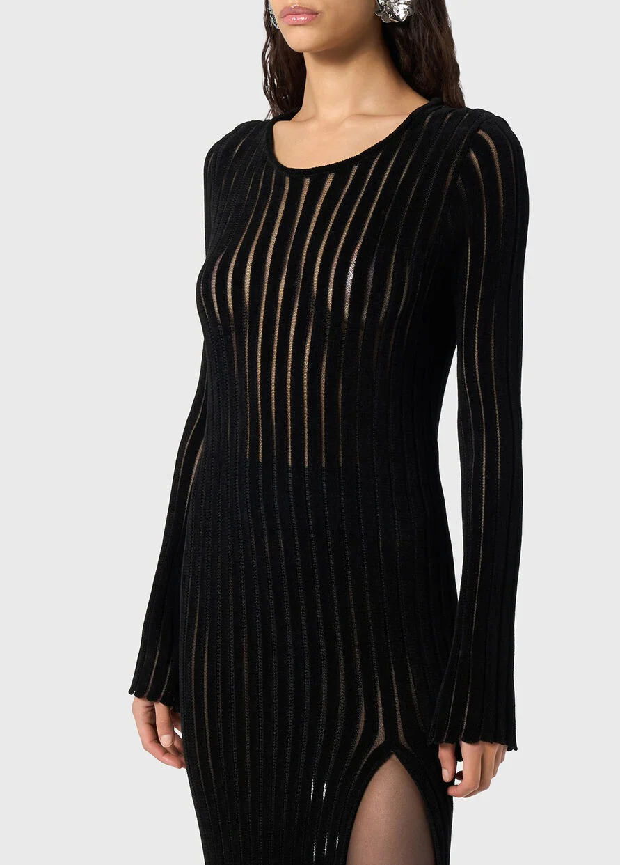 MIDI KNIT DRESS+FUR - Image 5