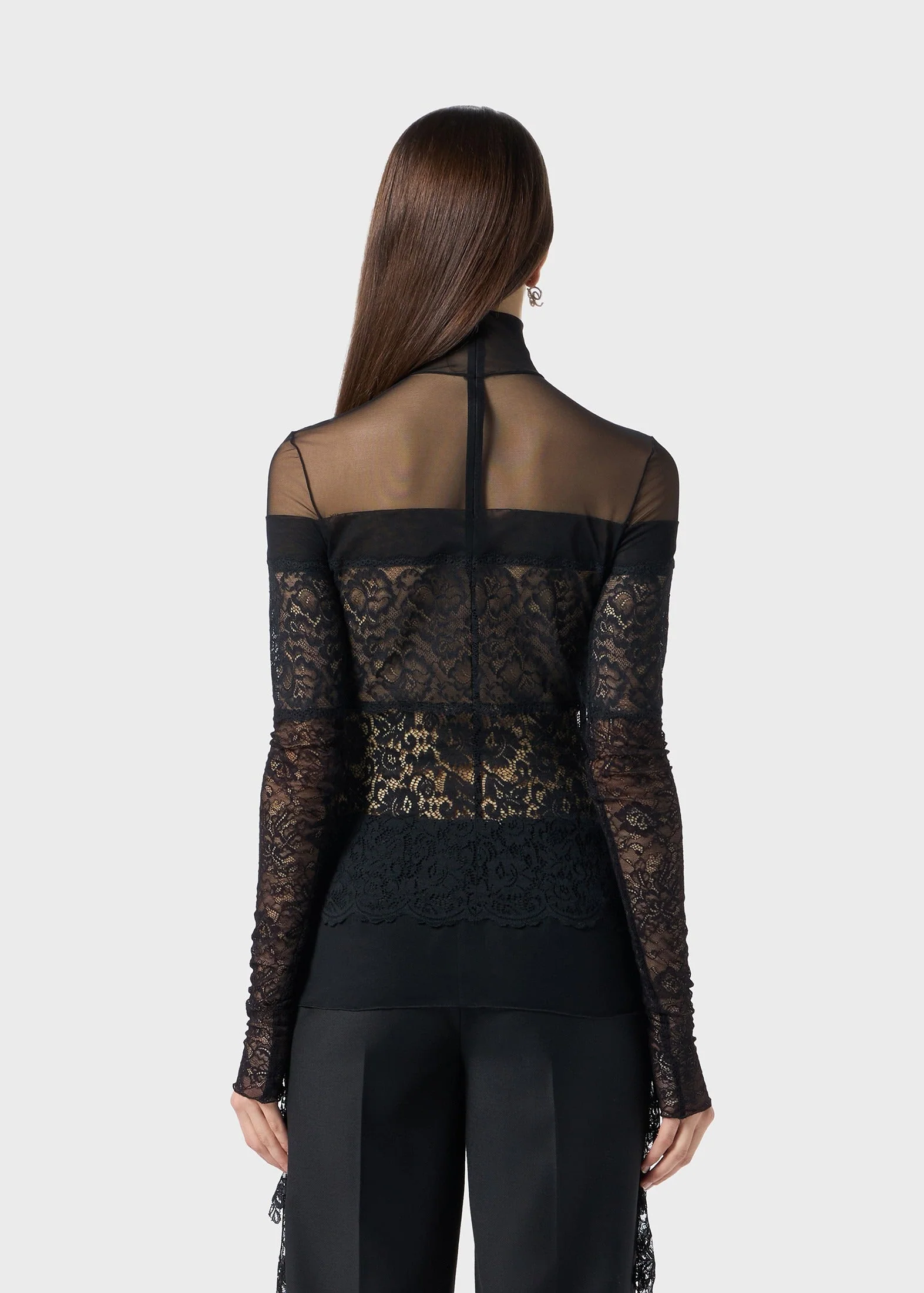 TULLE BLOUSE WITH SCALLOPED LACE - Image 4