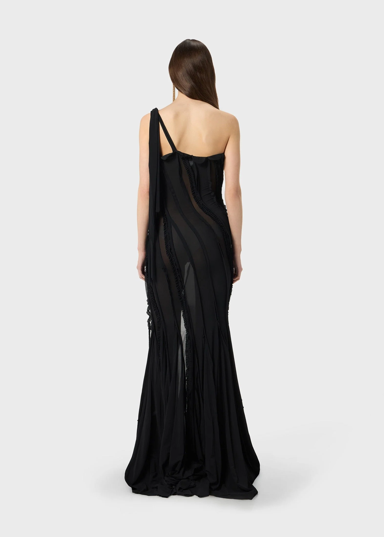 ONE-SHOULDER DRESS IN JERSEY WITH INLAYS - Image 4