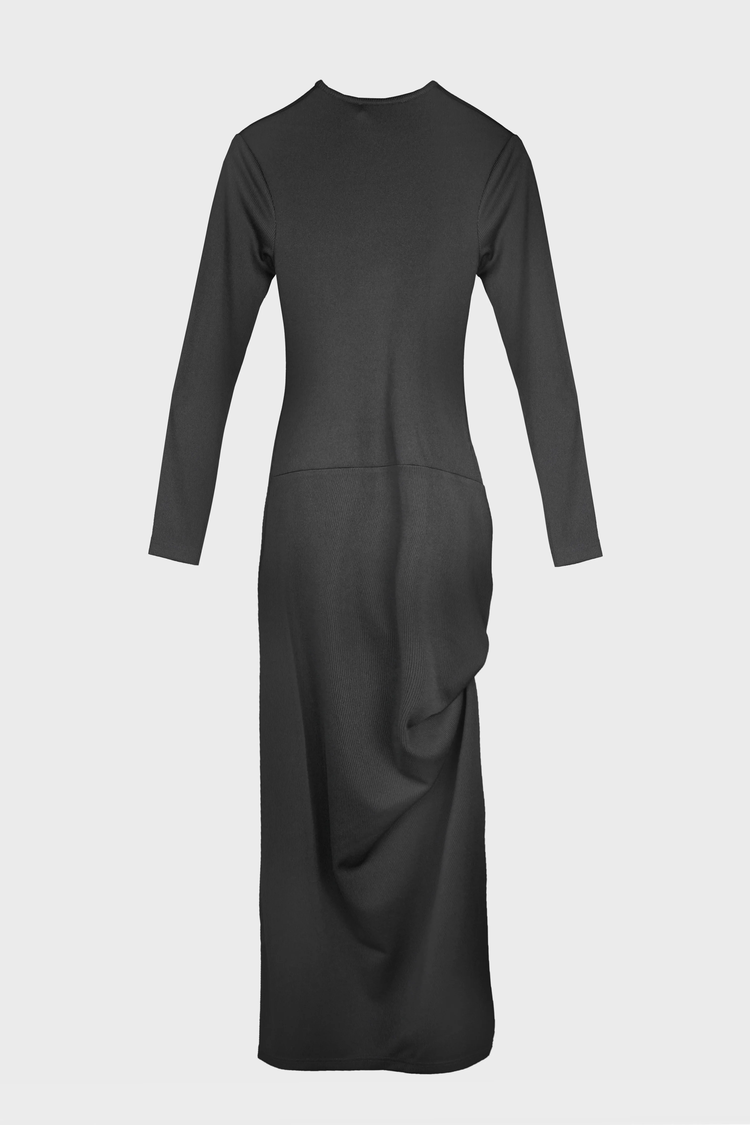 CRYSTAL PENDANT OPEN TWIST L/S DRESS BLACK - Image 2
