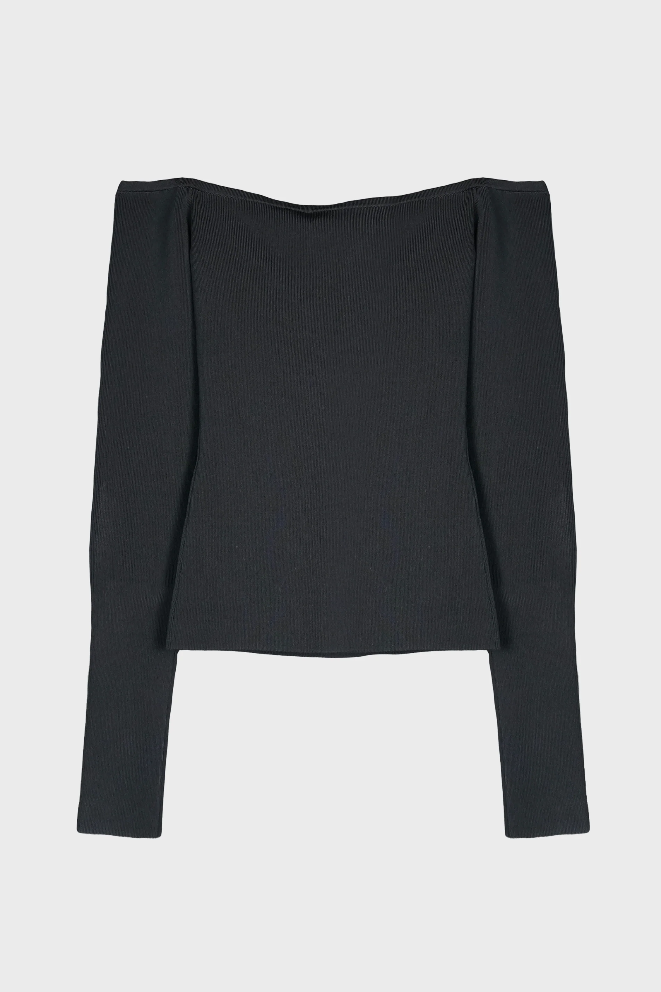 ODESSA ARCED KNITTED L/S TOP BLACK - Image 3