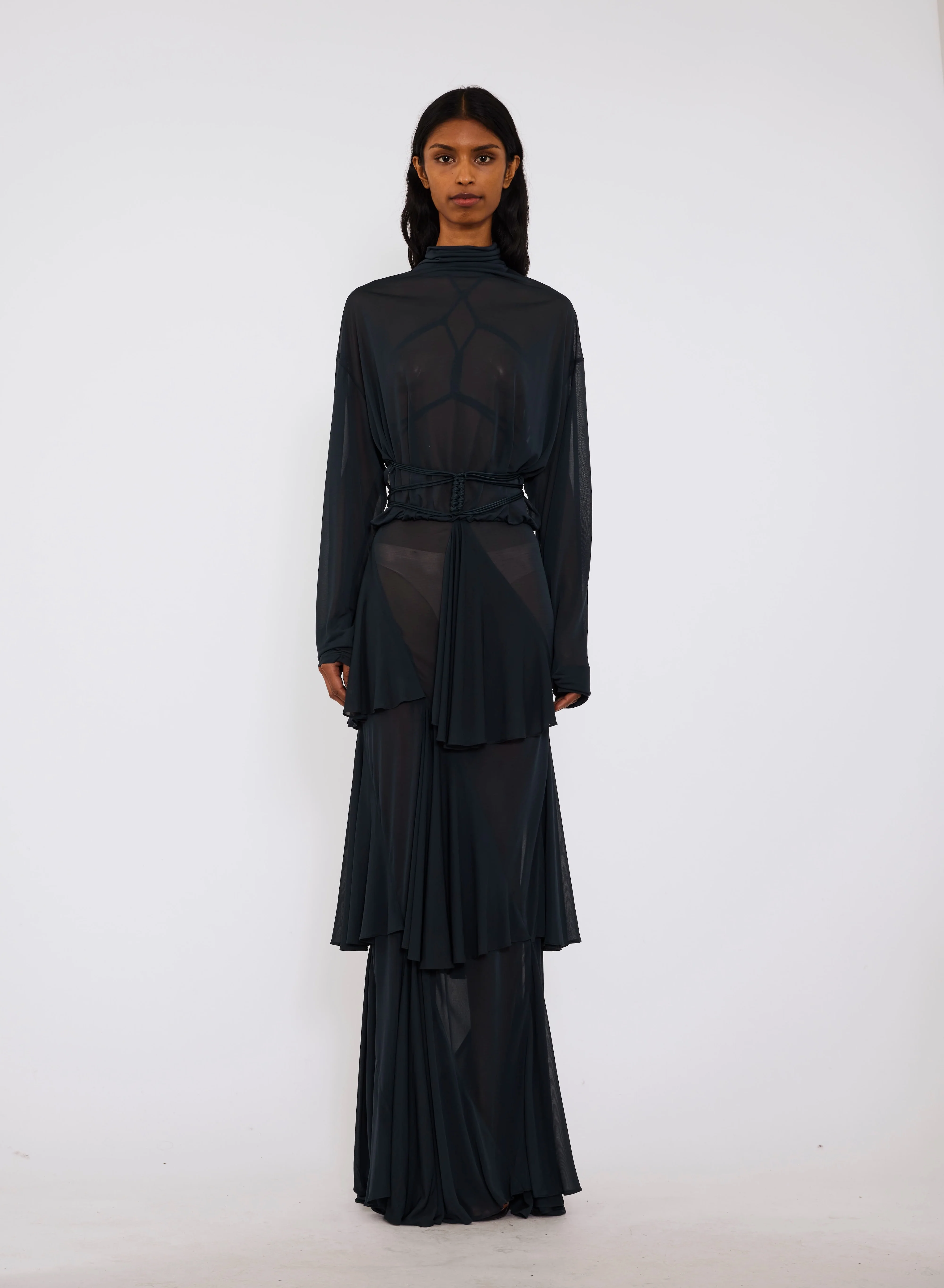 SOLEA BELTED DRAPE DRESS - Image 2