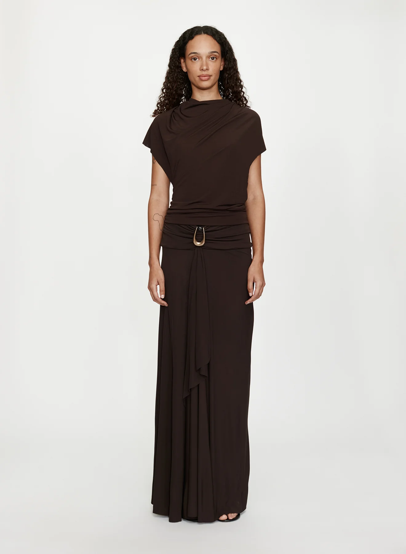 STONE PIN CASCADE SKIRT UMBER - Image 2