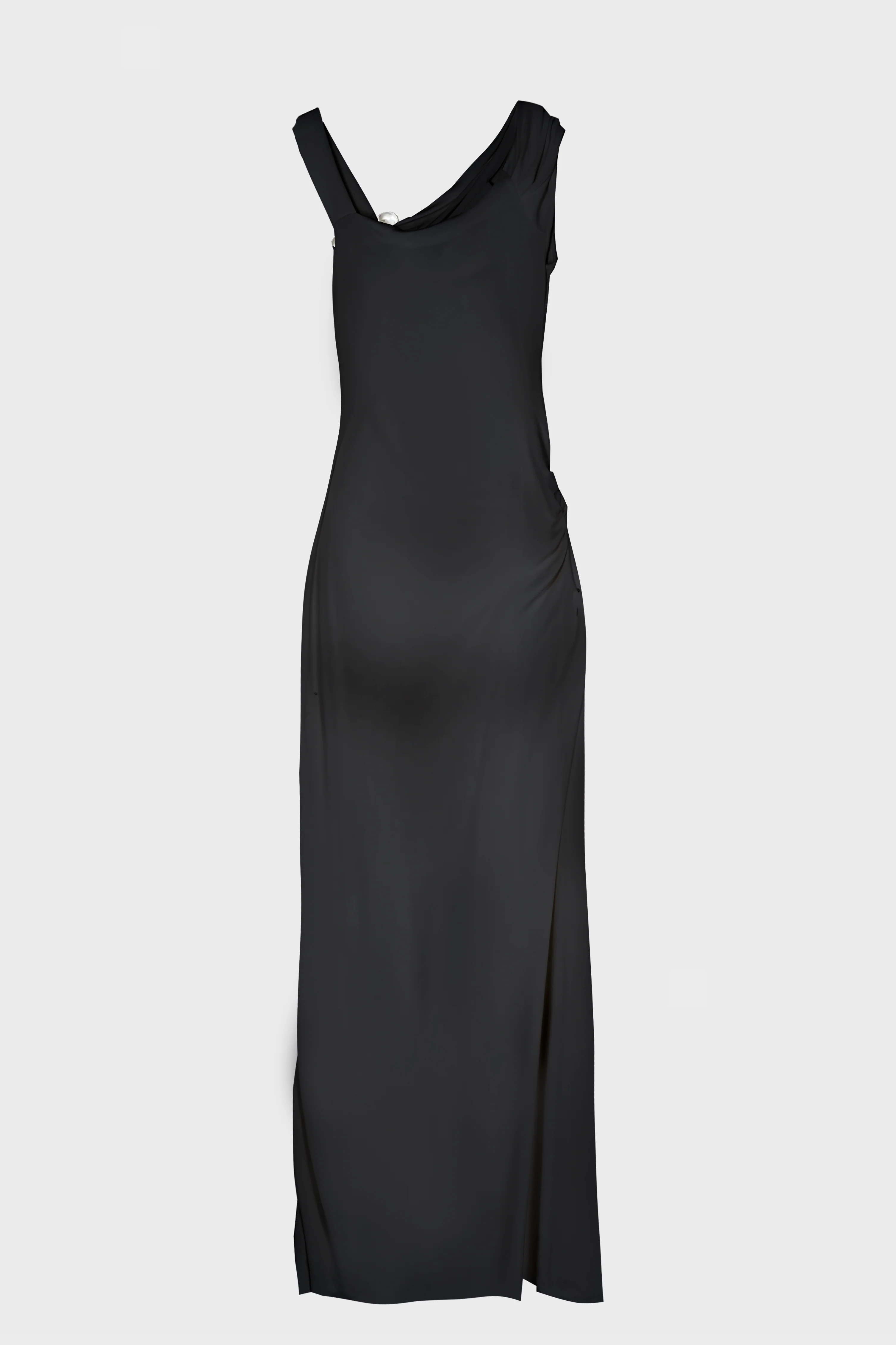 VEER SPIRAL CRYSTAL DRAPED JERSEY DRESS BLACK - Image 3