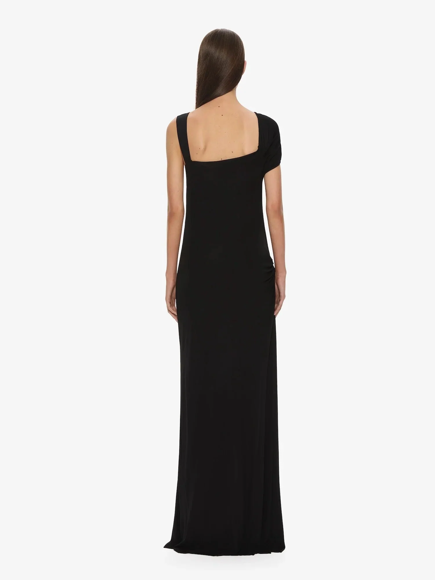 VEER SPIRAL CRYSTAL DRAPED JERSEY DRESS BLACK - Image 4